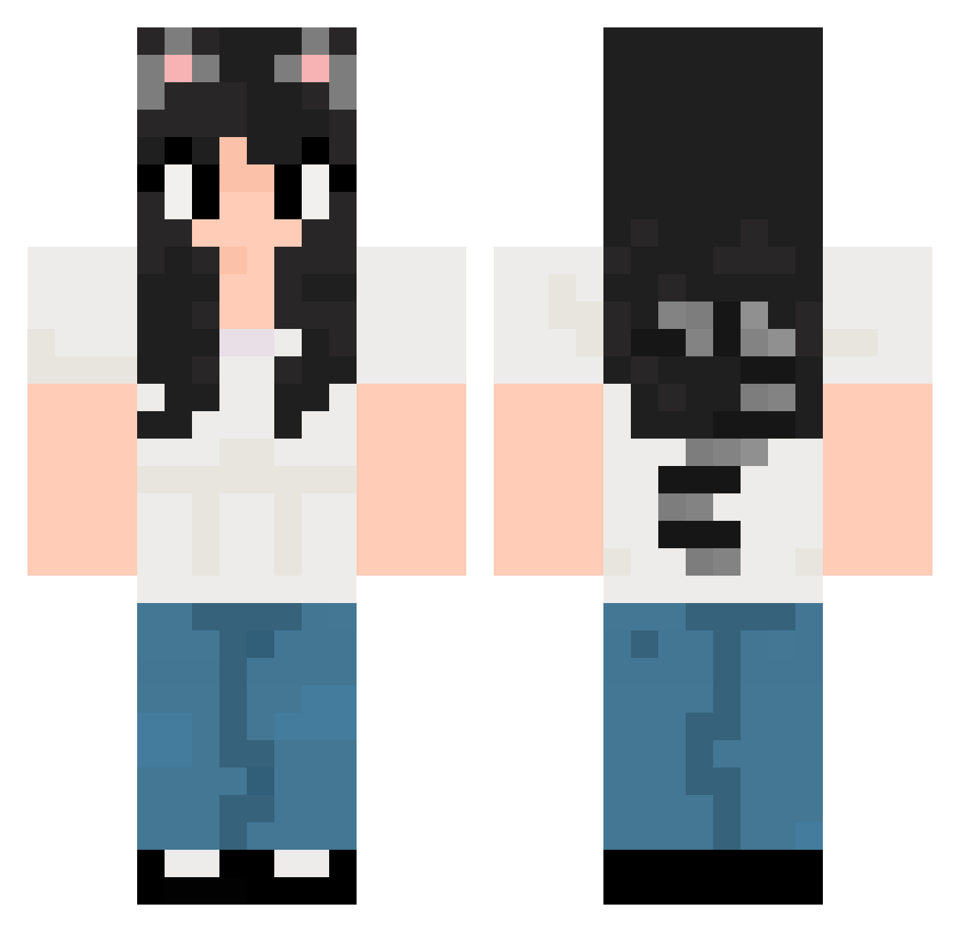 suburbanraccoon Minecraft skin, front and back view