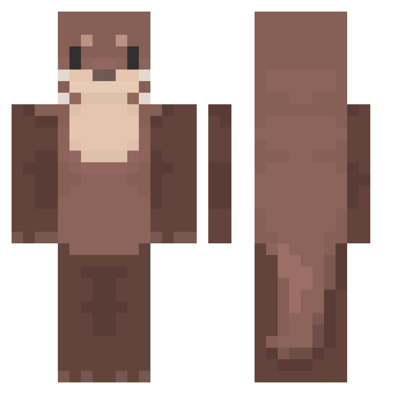 Inzane0707 Minecraft skin, front and back view