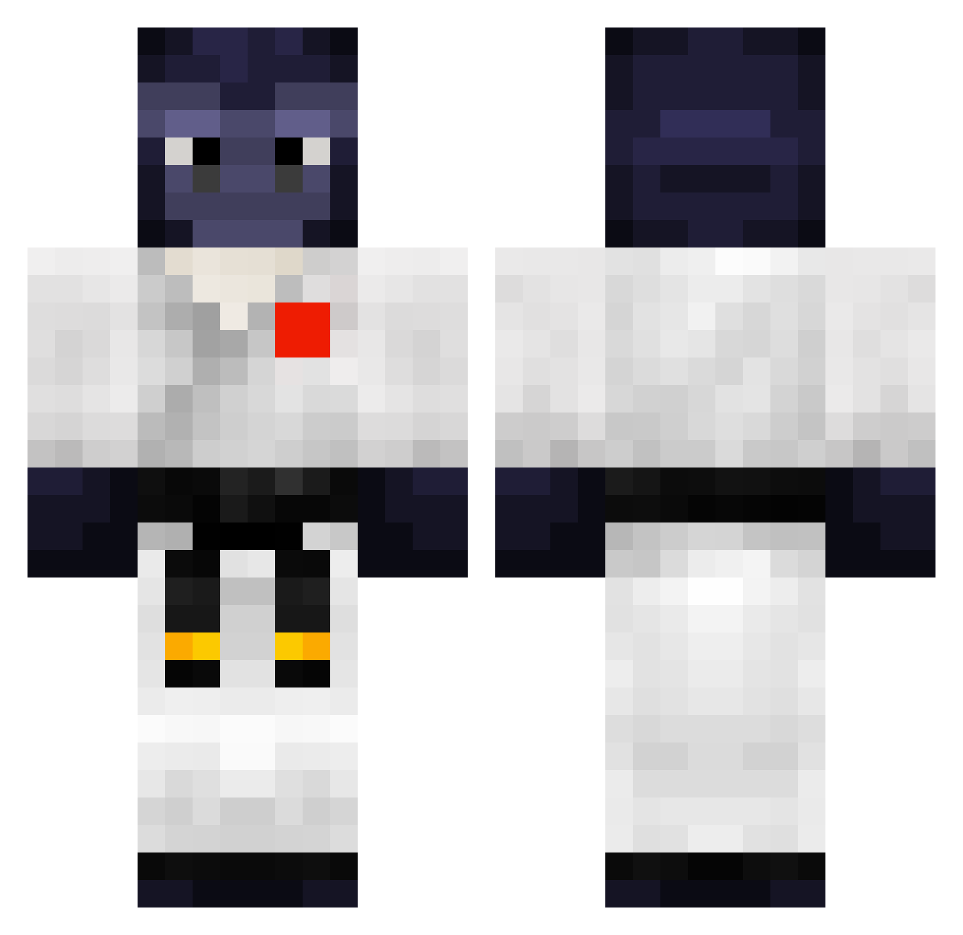 Antix_o Minecraft skin, front and back view