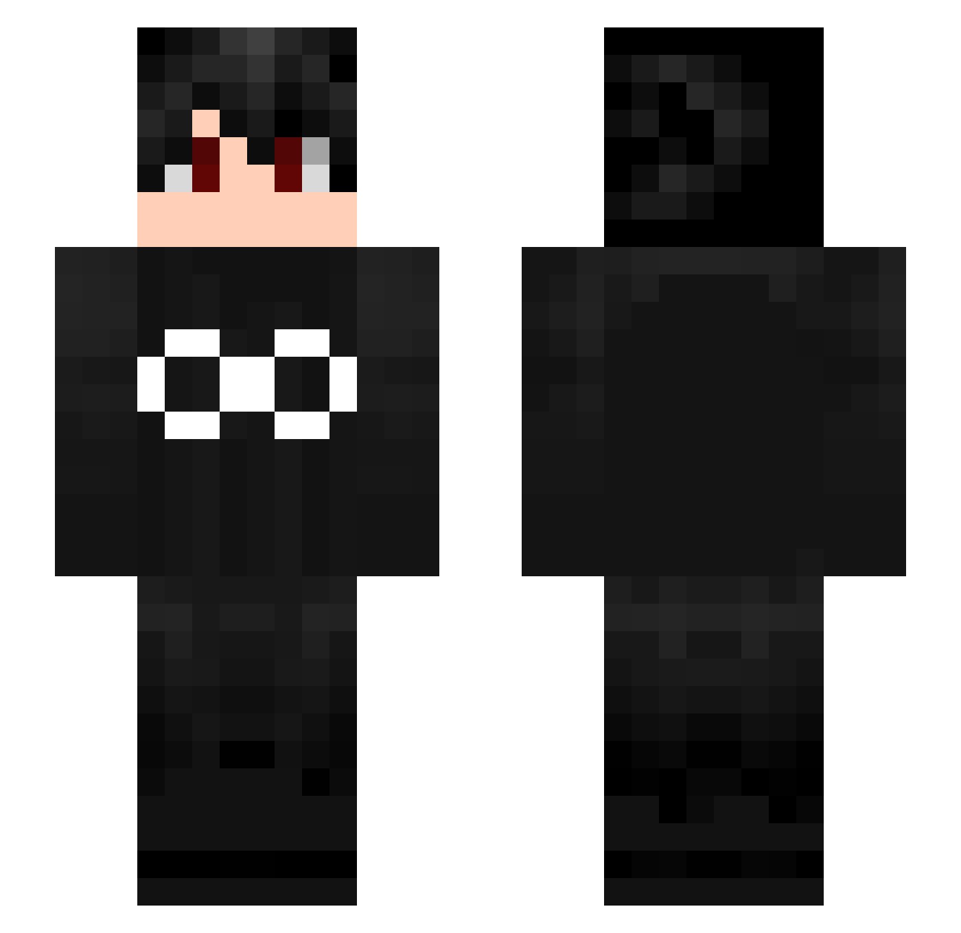 Callzter Minecraft skin, front and back view