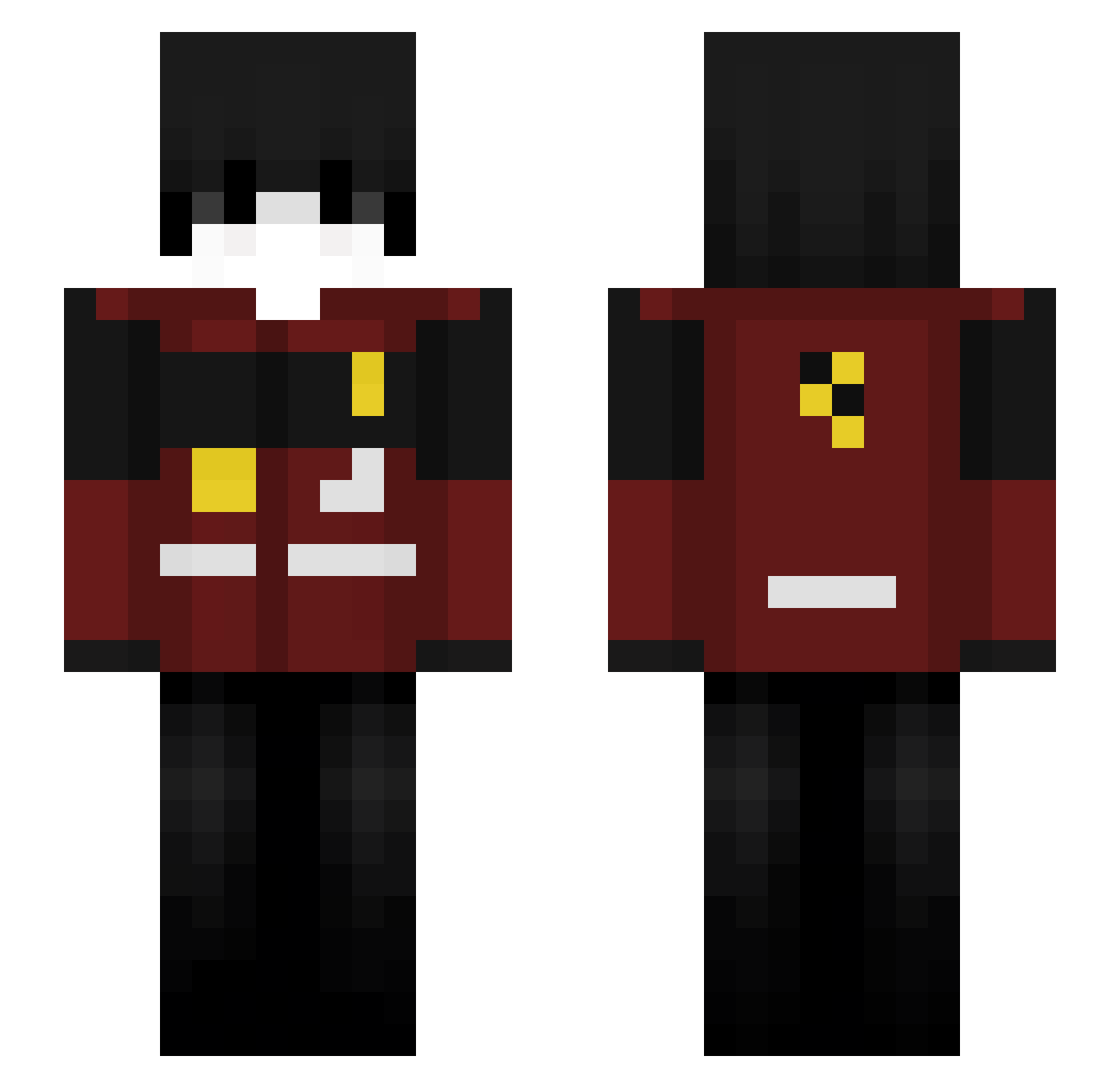 ThezurdoxD10 Minecraft skin, front and back view