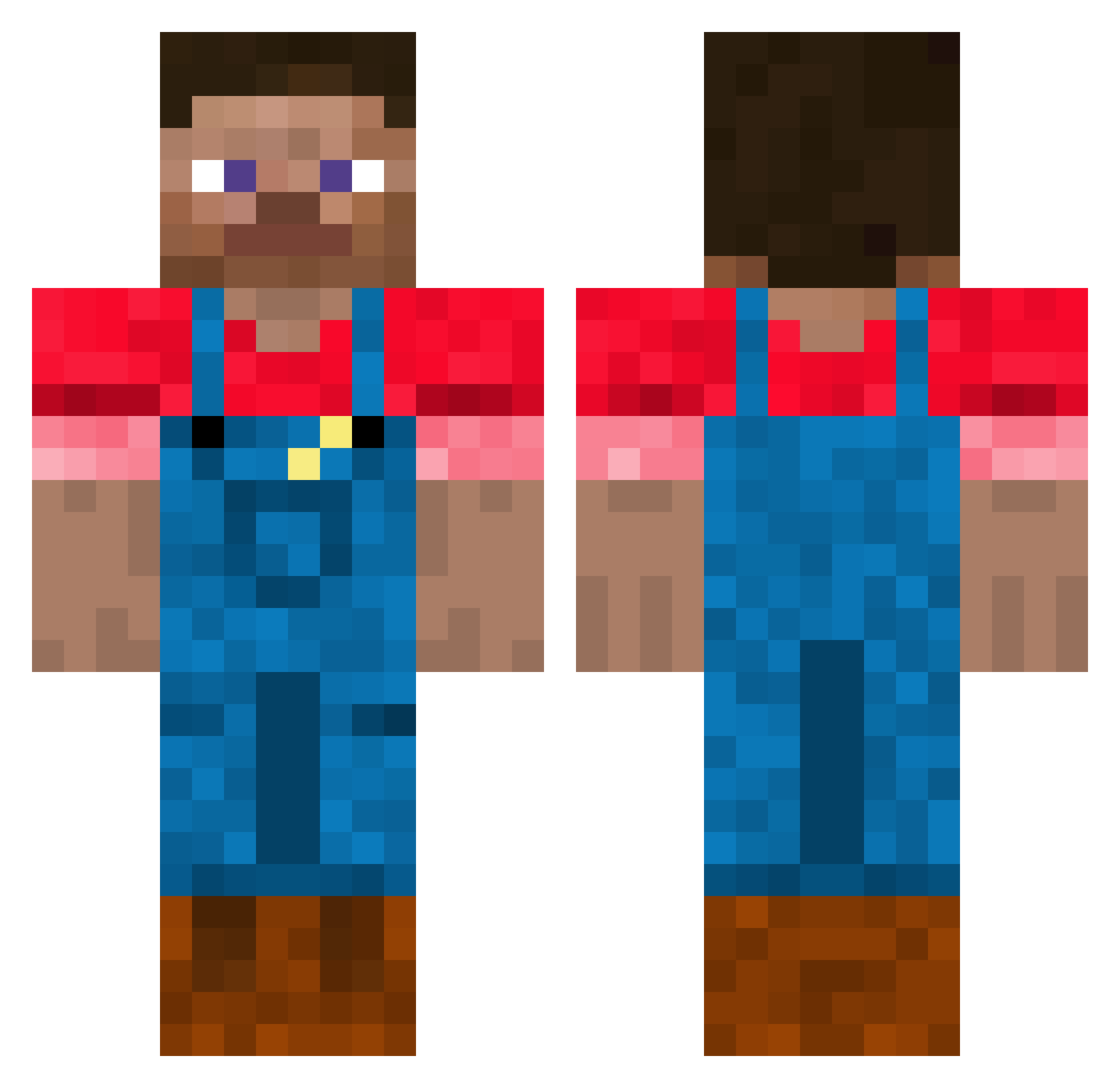 RaggiRagg Minecraft skin, front and back view