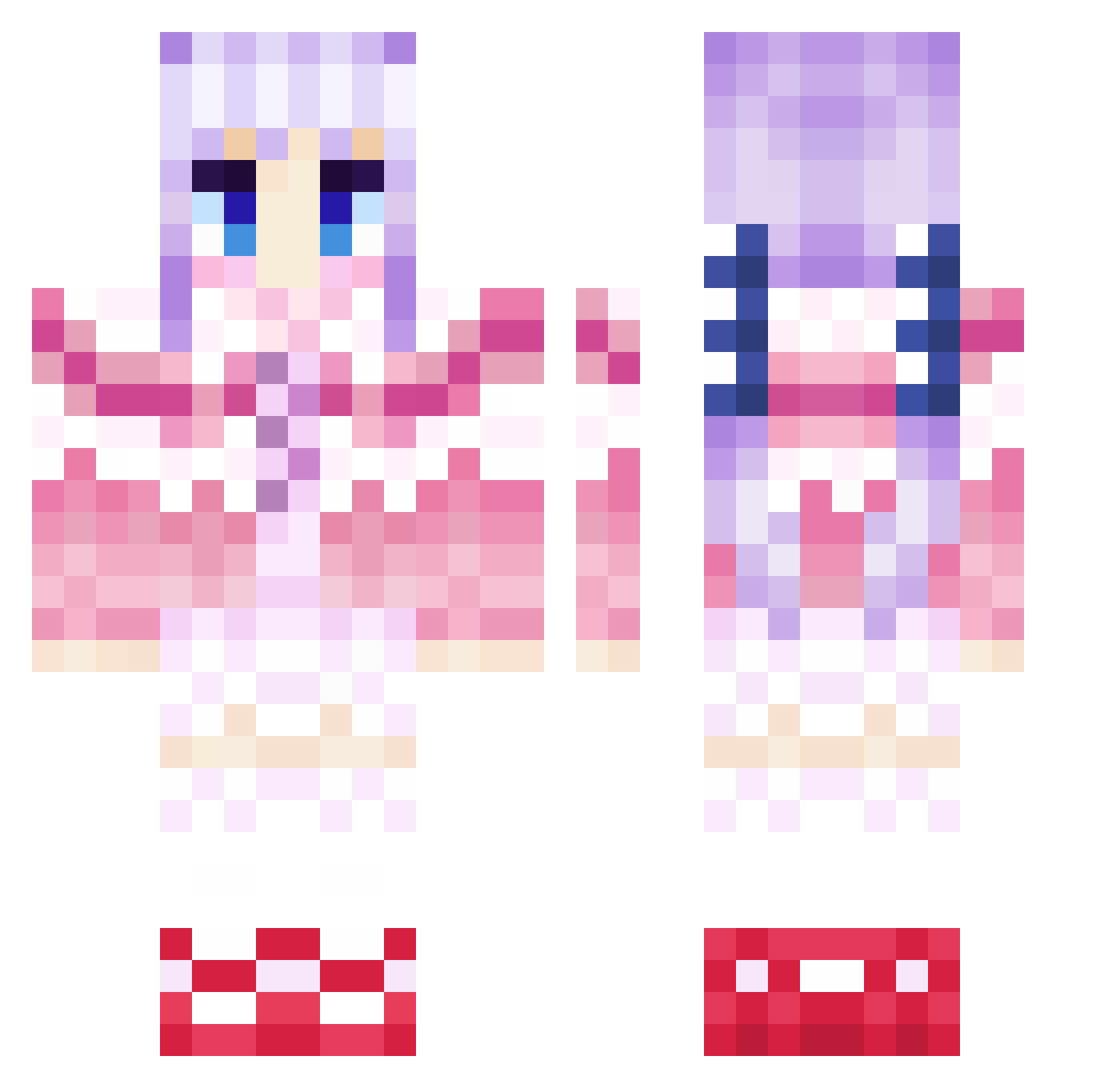 ganbaruby Minecraft skin, front and back view