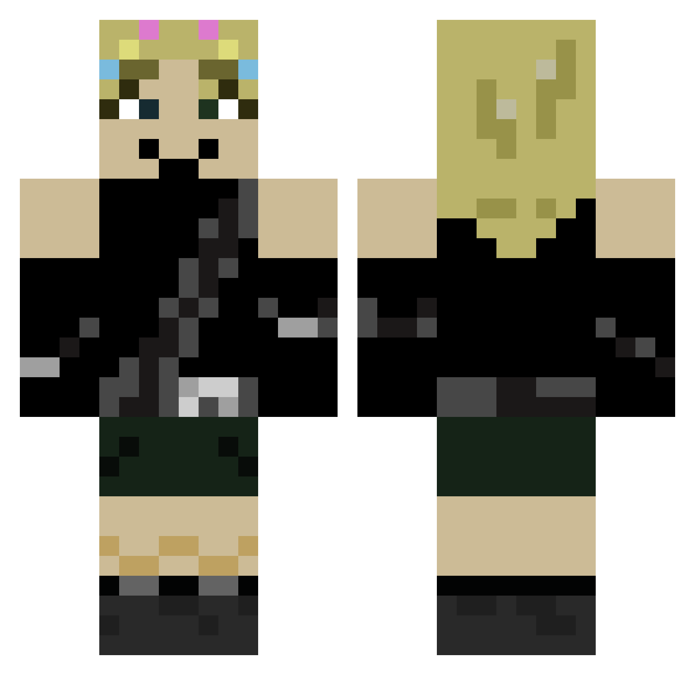 T_girl123 Minecraft skin, front and back view