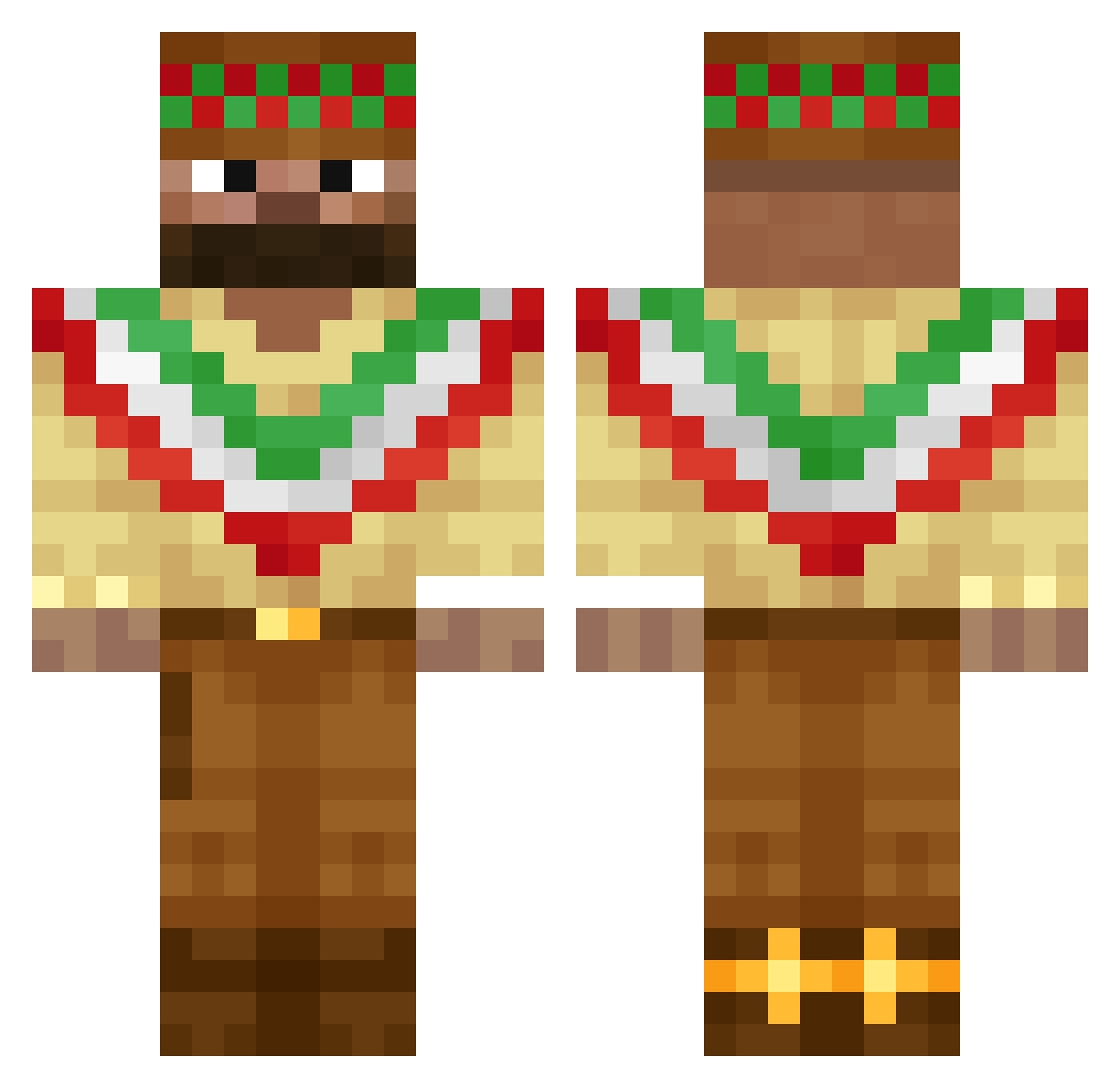 polamMC Minecraft skin, front and back view