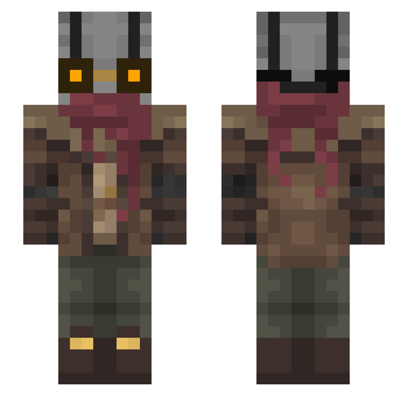Wesealio Minecraft skin, front and back view