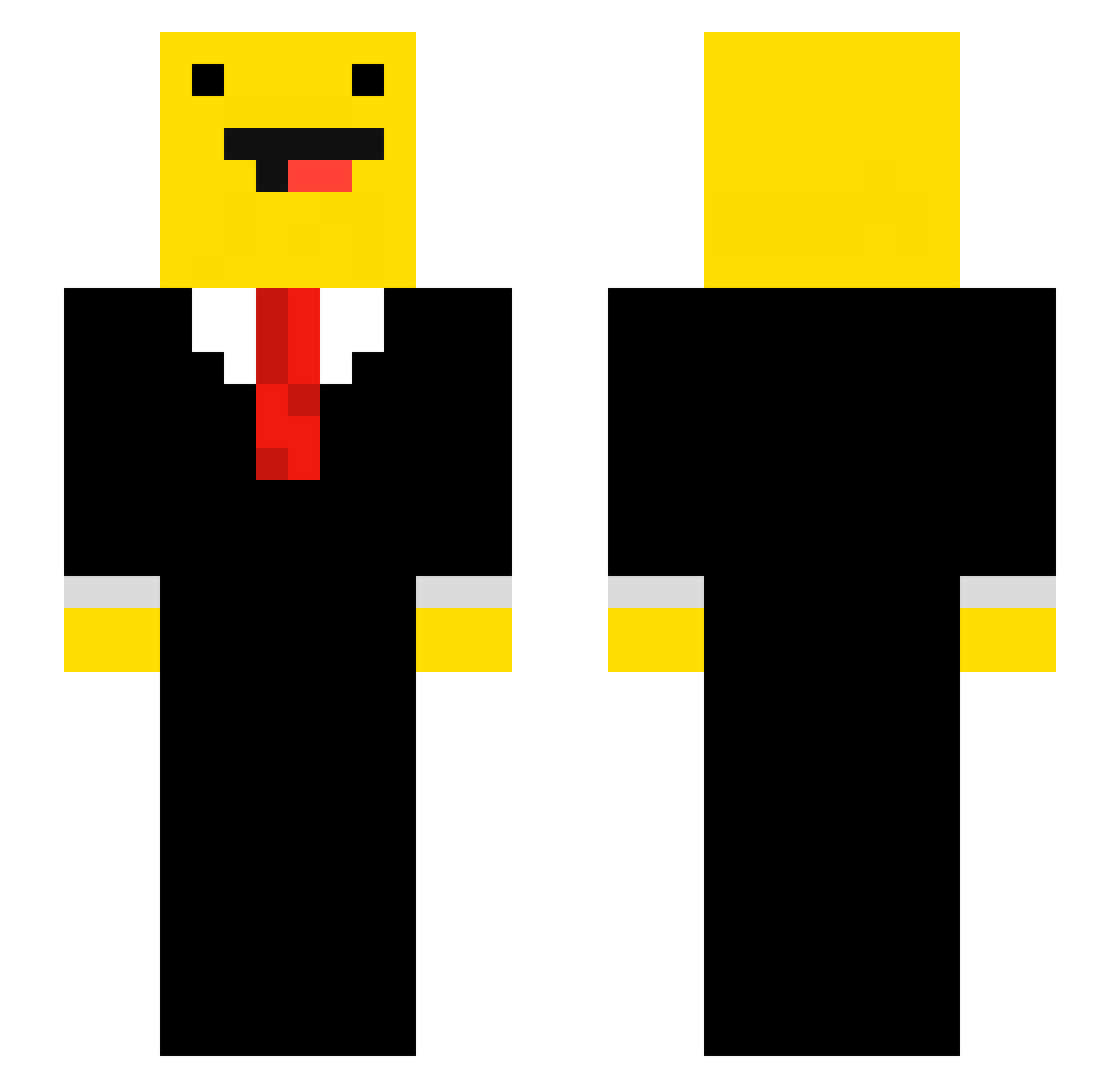 PixelNyxx Minecraft skin, front and back view