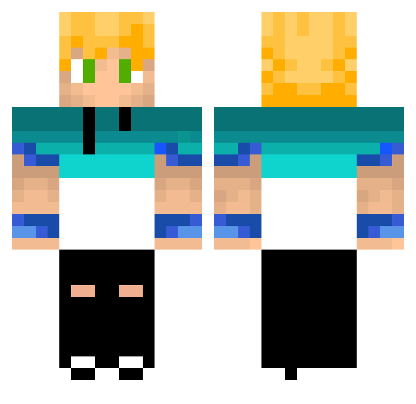 THIAGOGAMER2020 Minecraft skin, front and back view