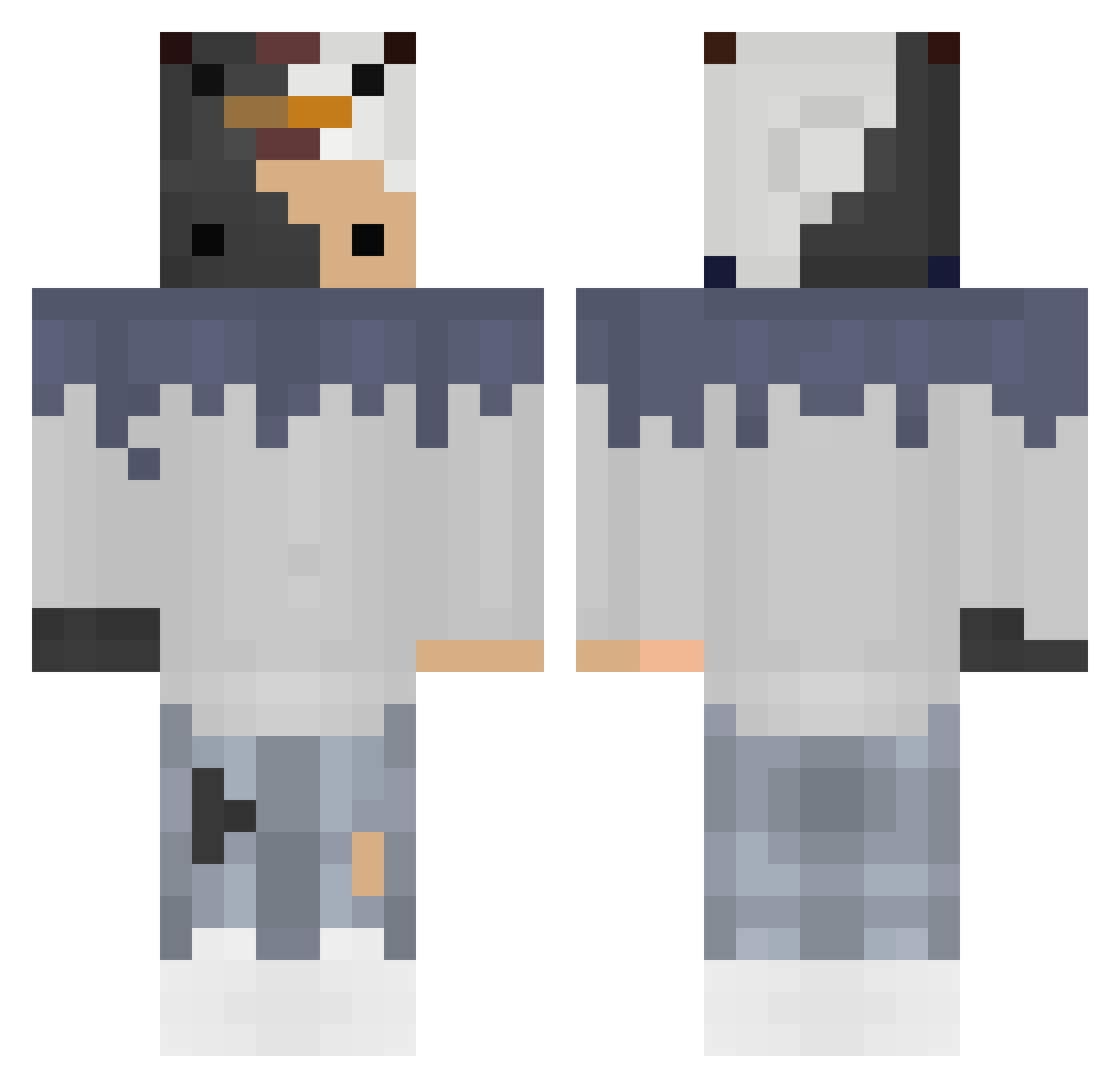 Jhn14 Minecraft skin, front and back view