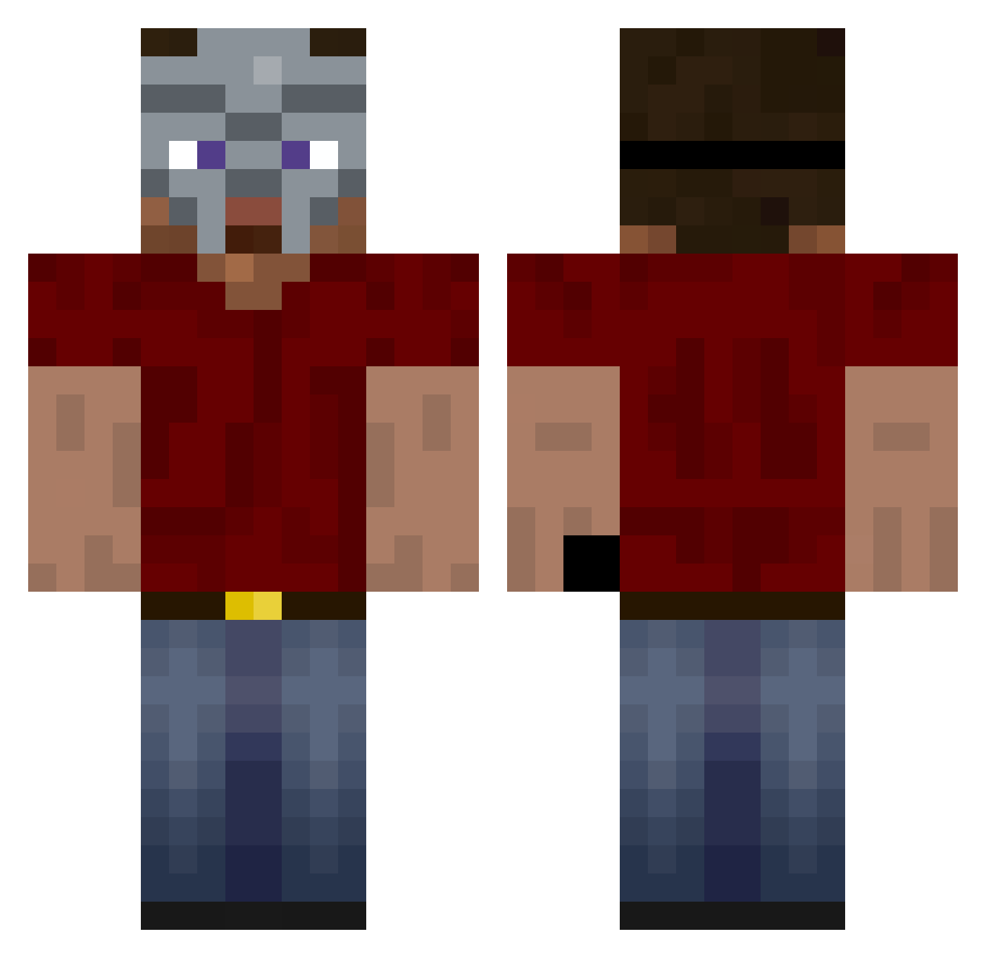 ANFT66 Minecraft skin, front and back view