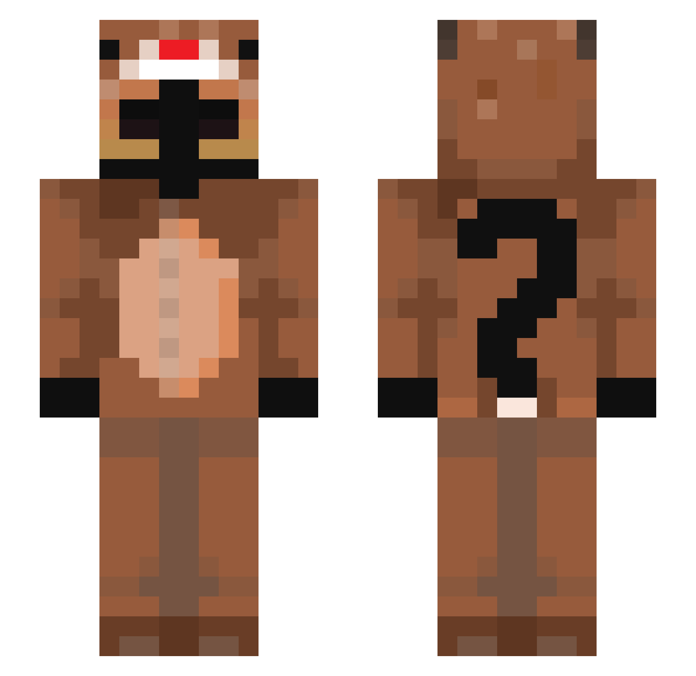 plexzx Minecraft skin, front and back view