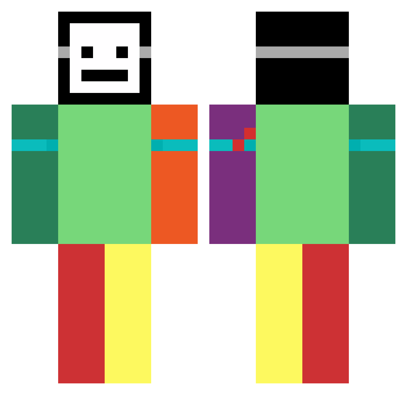 sskazka Minecraft skin, front and back view