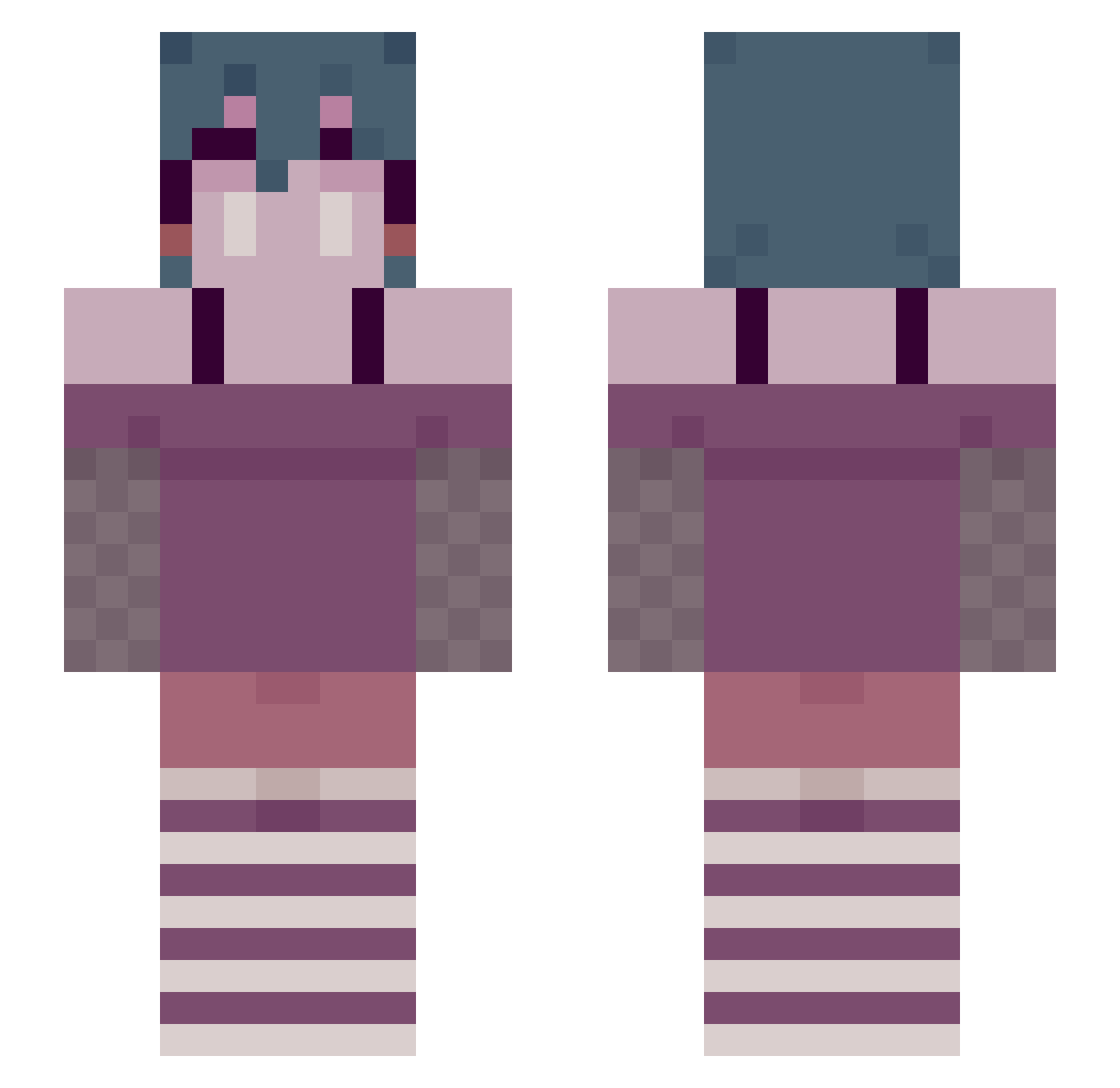 oestrian Minecraft skin, front and back view