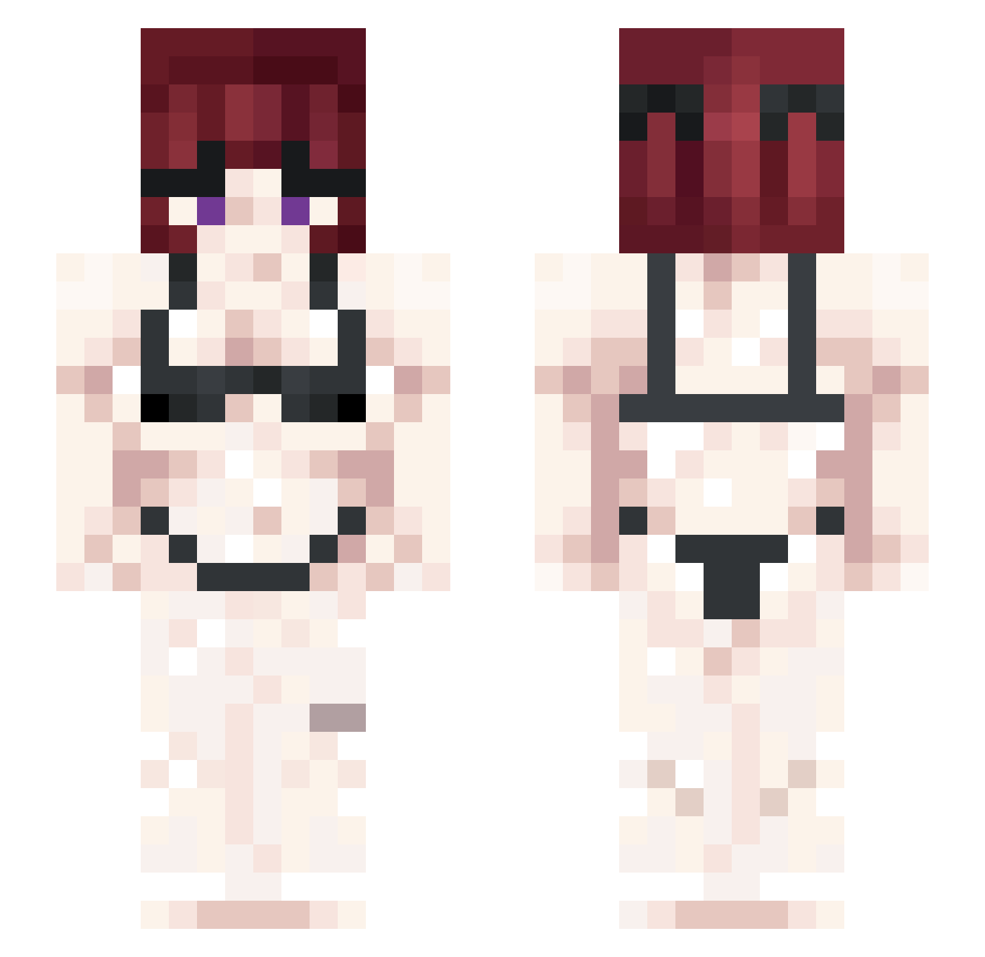 Chiquitar Minecraft skin, front and back view