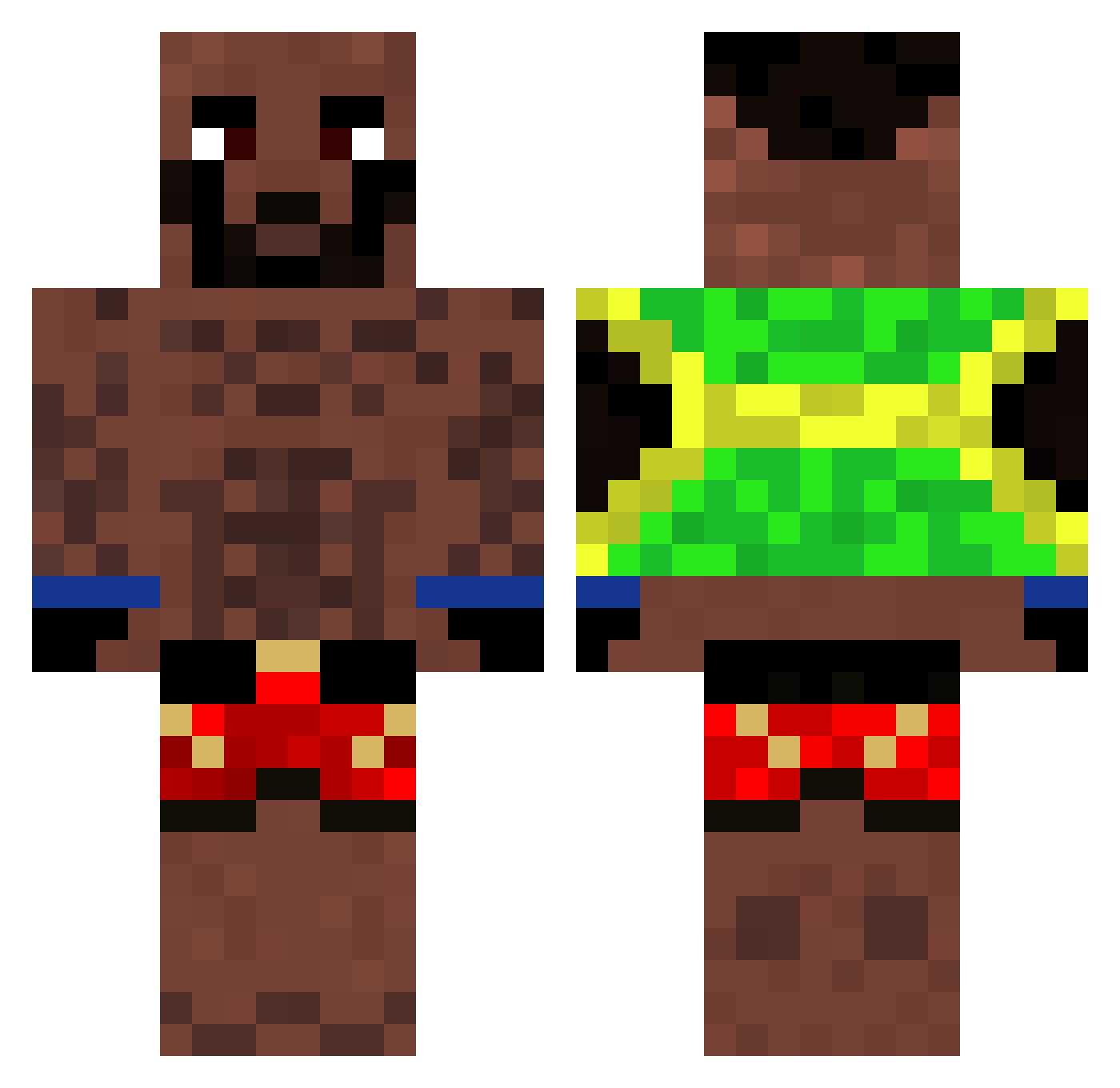 asznee0 Minecraft skin, front and back view