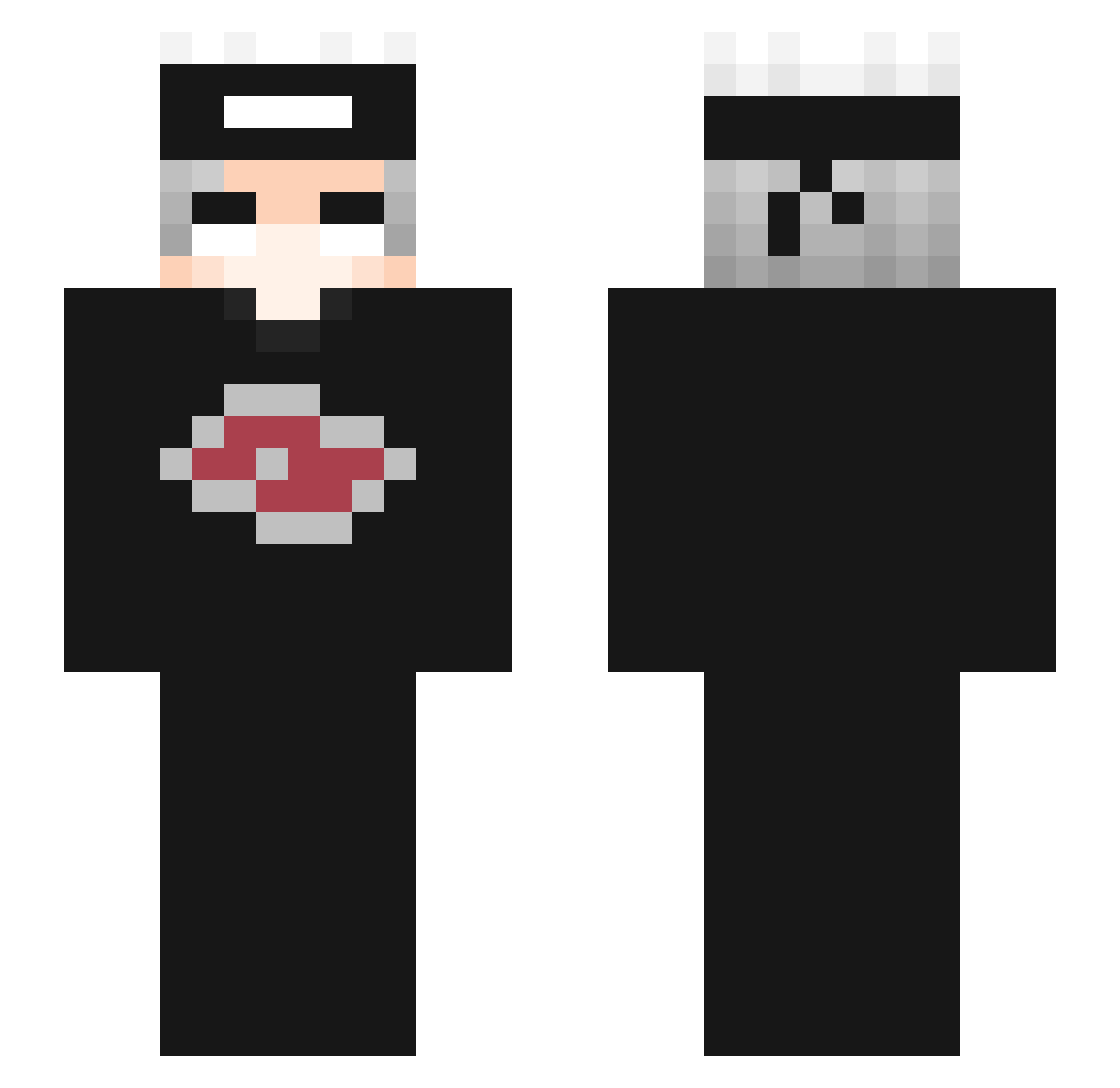 Xermia Minecraft skin, front and back view