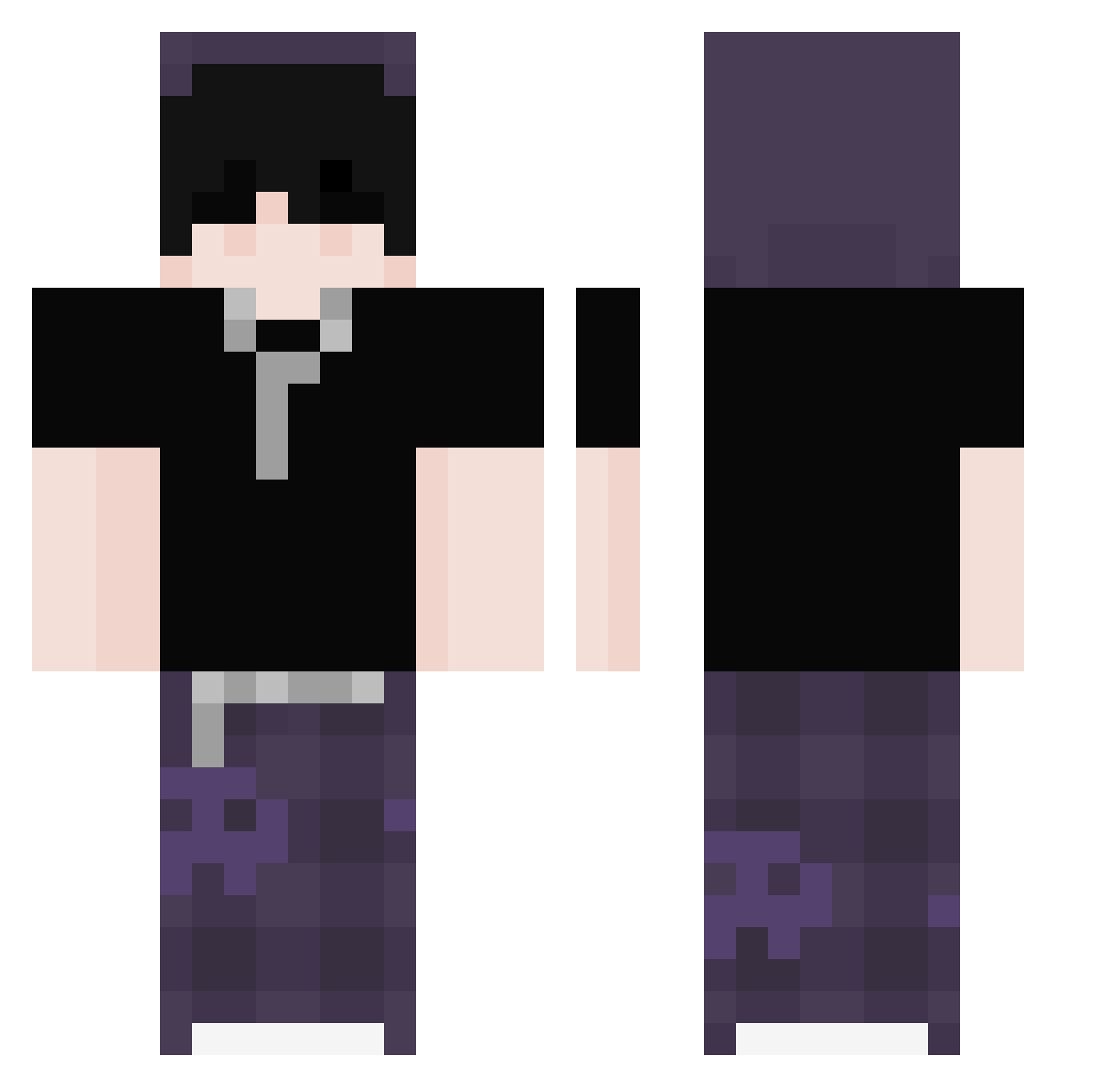 Luzius7 Minecraft skin, front and back view