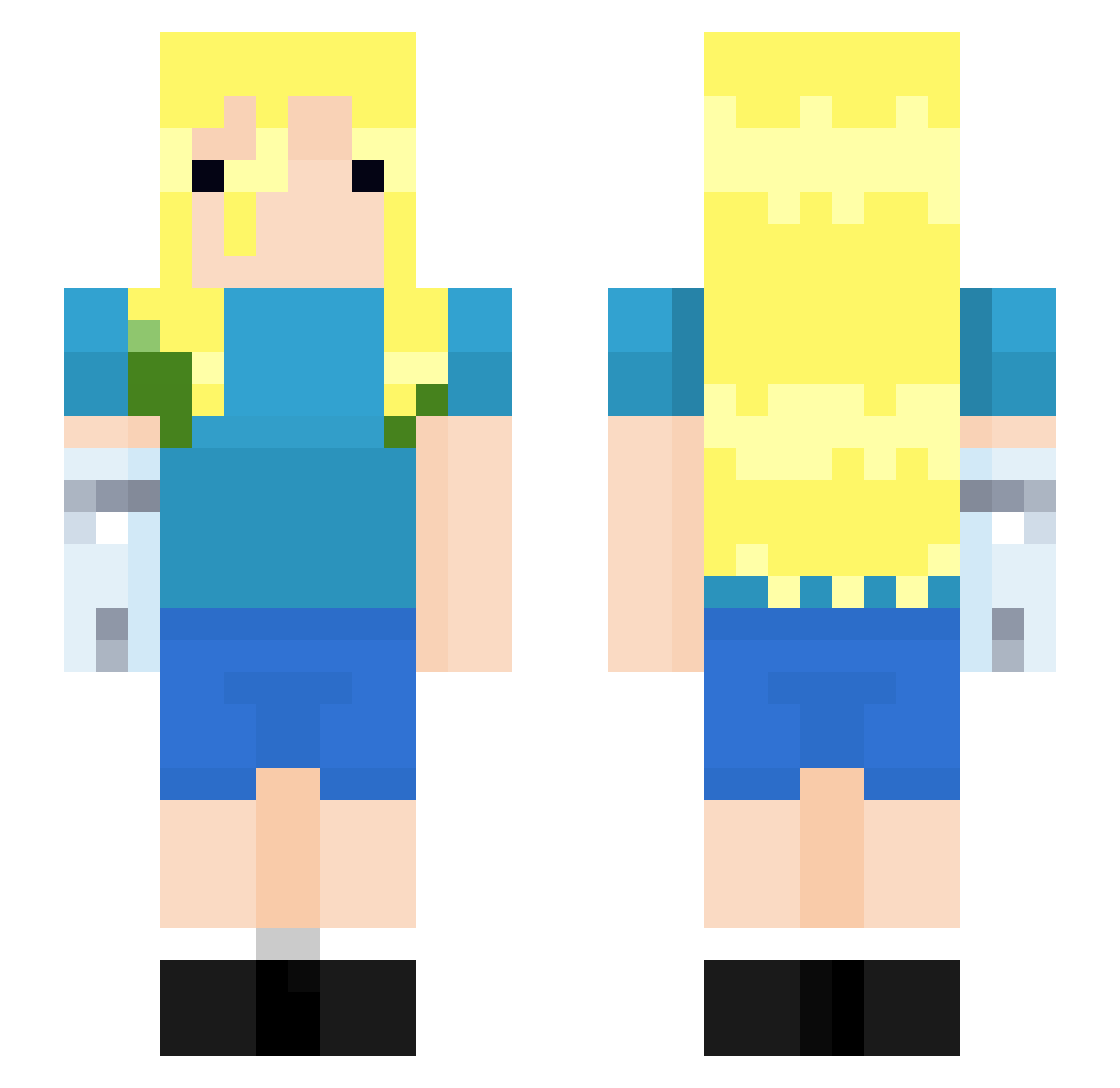 Akiruvi Minecraft skin, front and back view