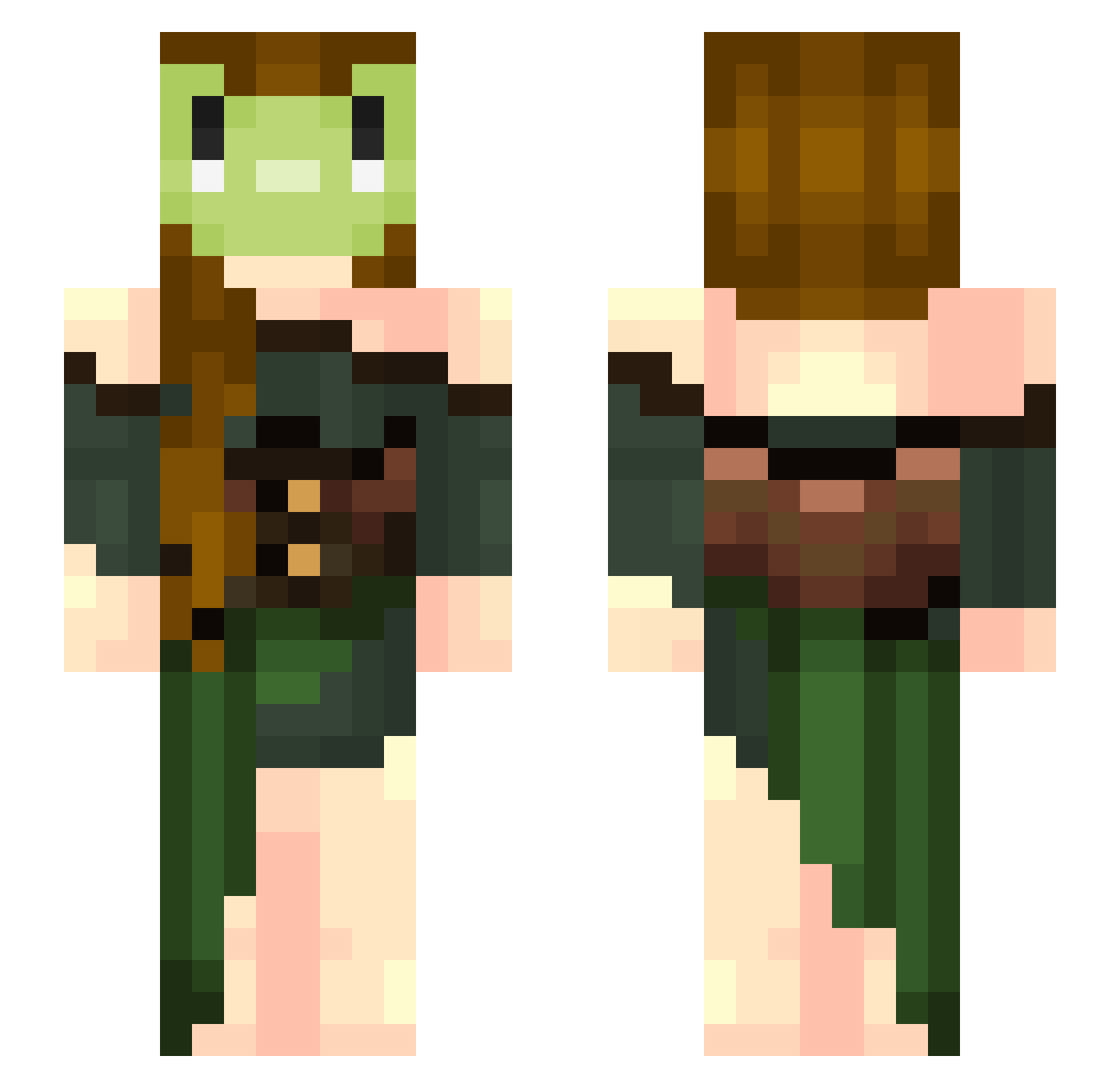 Toxic_Piglet Minecraft skin, front and back view