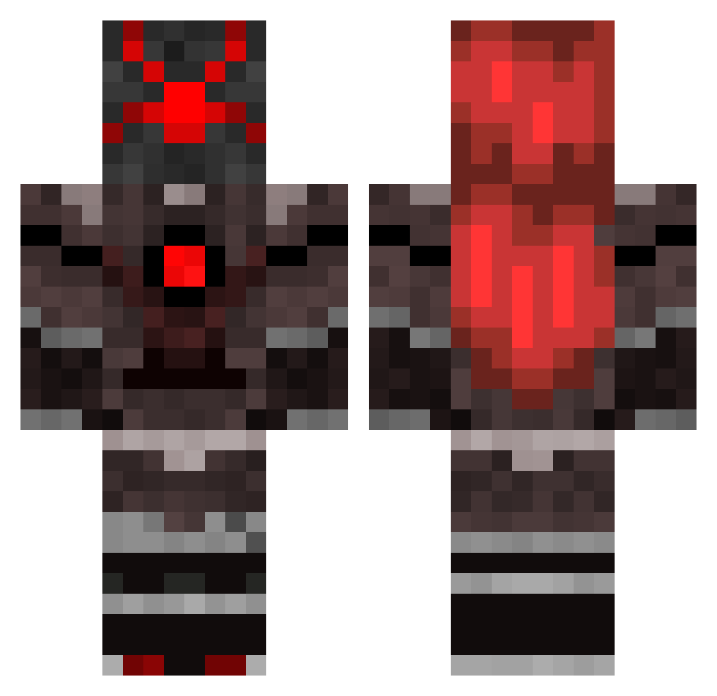 ZapaZebrel Minecraft skin, front and back view