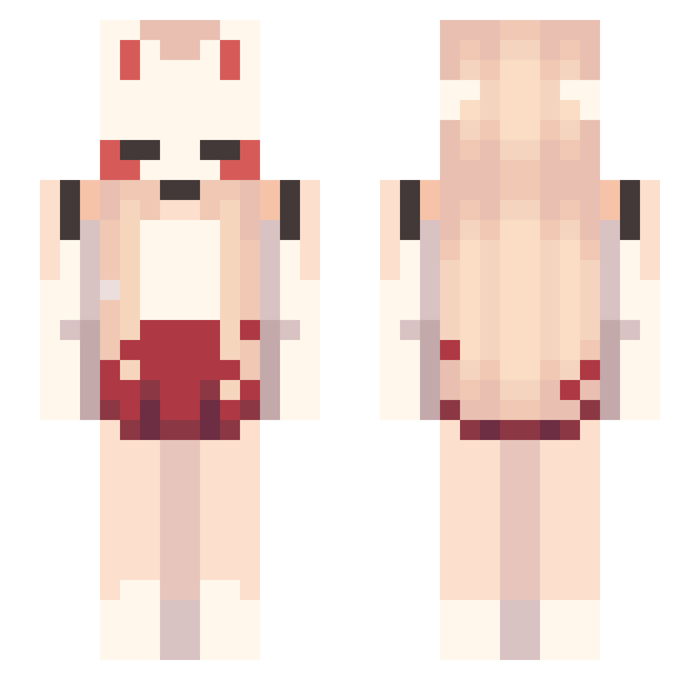 Squid2Cute Minecraft skin, front and back view