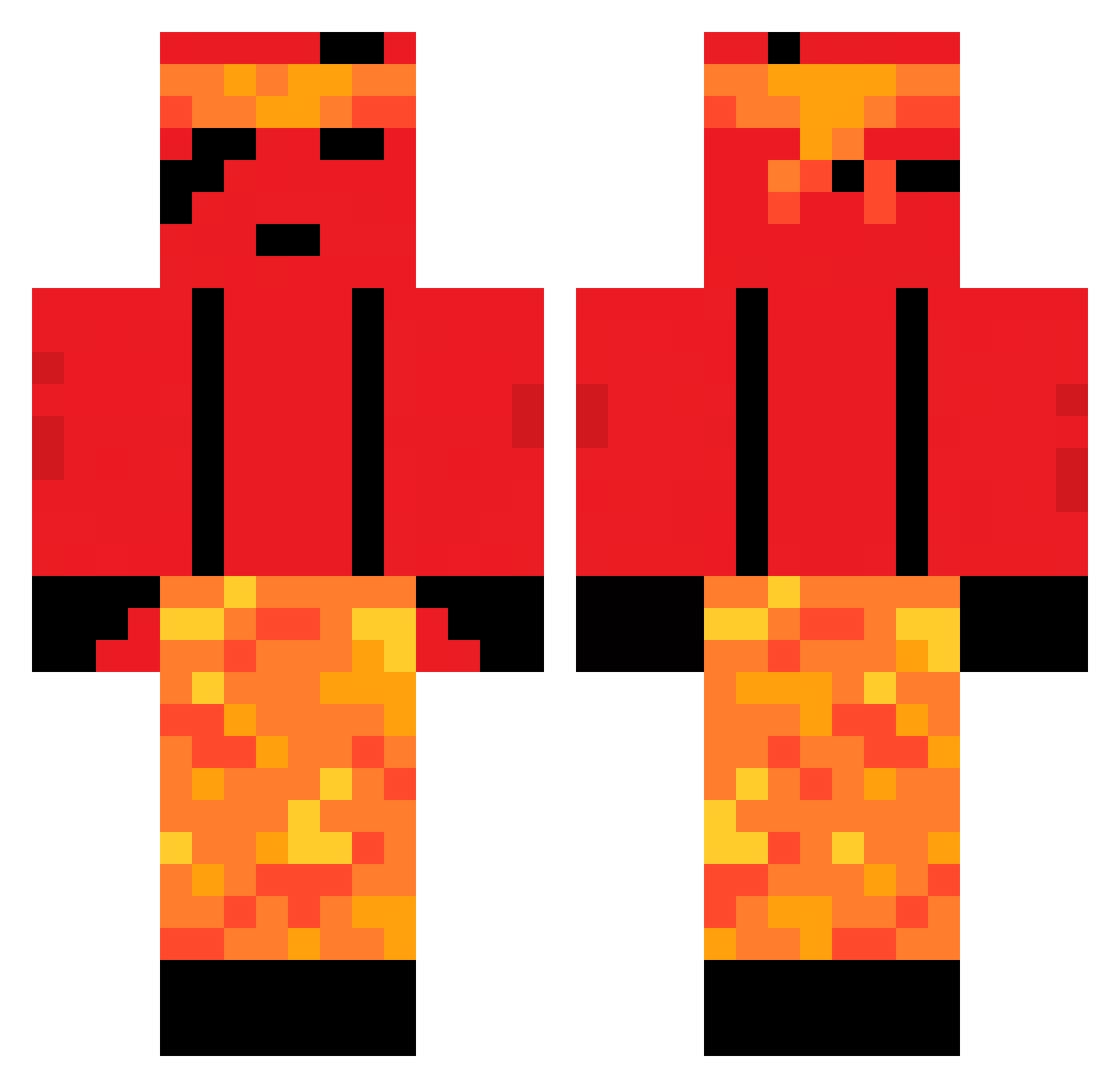 azzyfire1111 Minecraft skin, front and back view