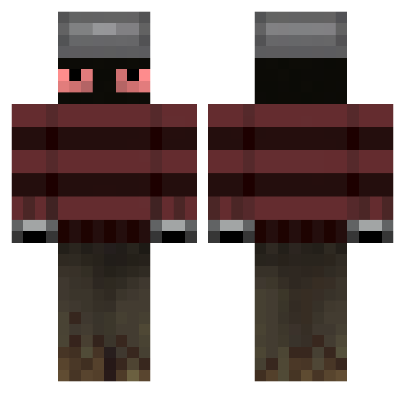 KRUGUH Minecraft skin, front and back view