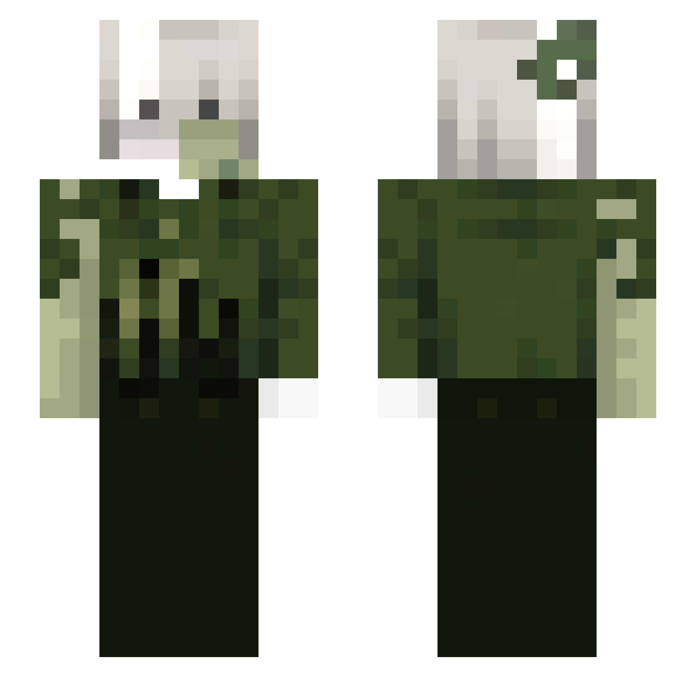 Rasde Minecraft skin, front and back view