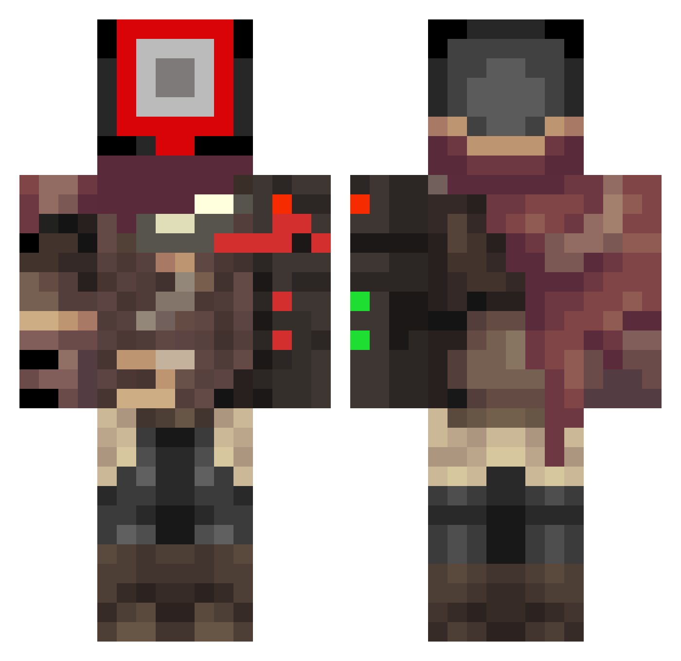 Lordfrosty123 Minecraft skin, front and back view