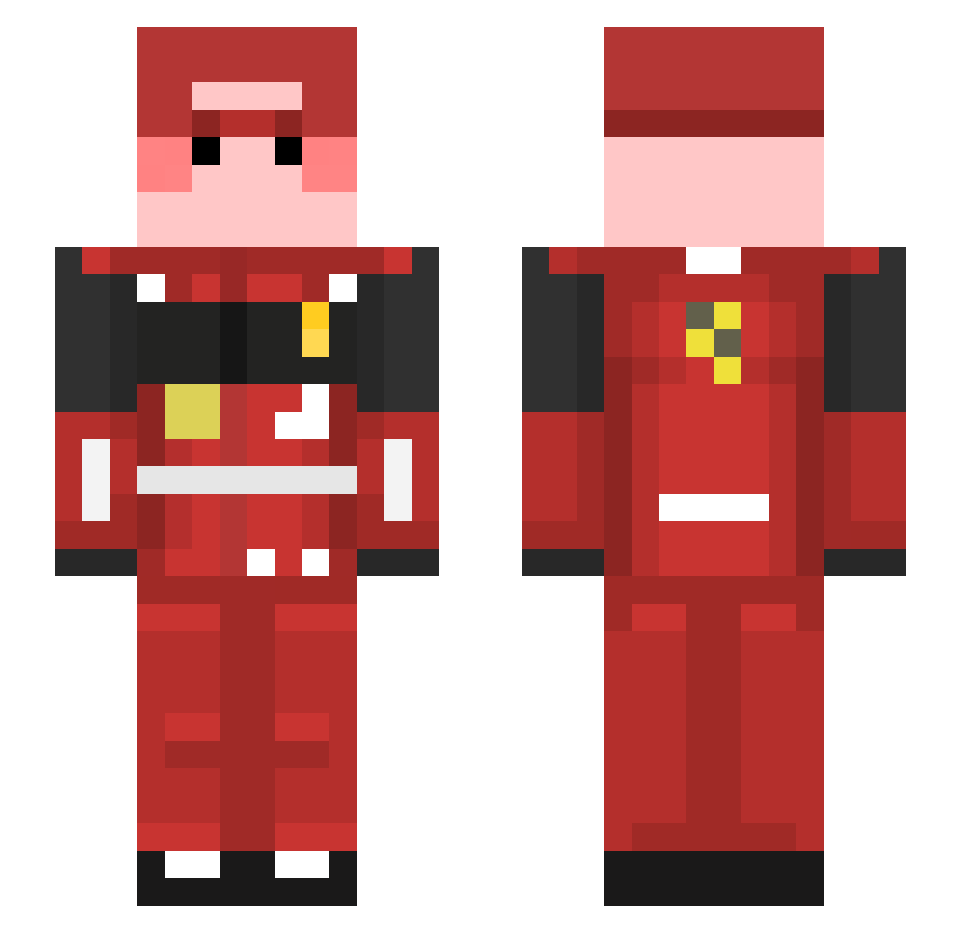 Notpad Minecraft skin, front and back view