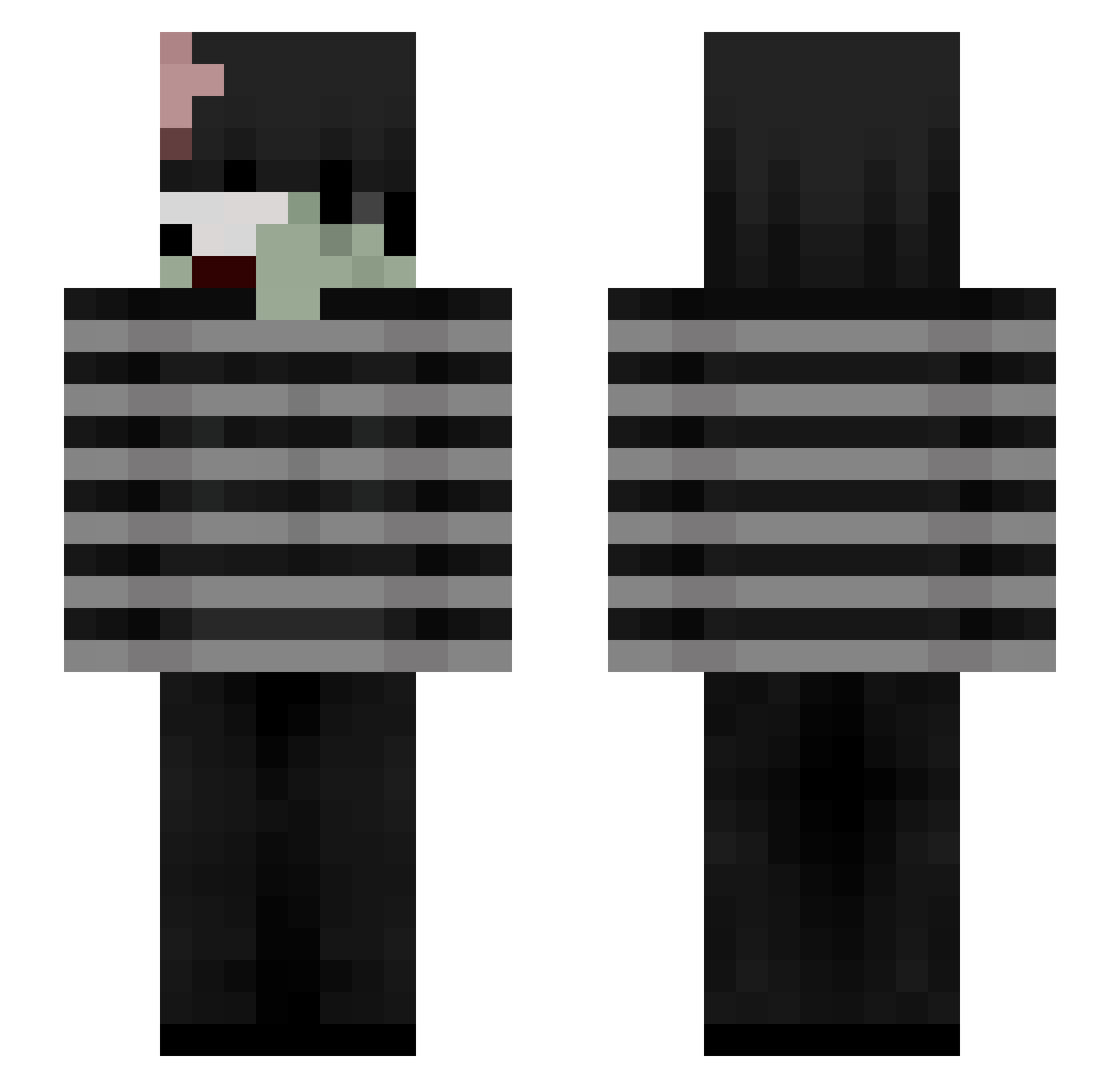 flykksa32 Minecraft skin, front and back view
