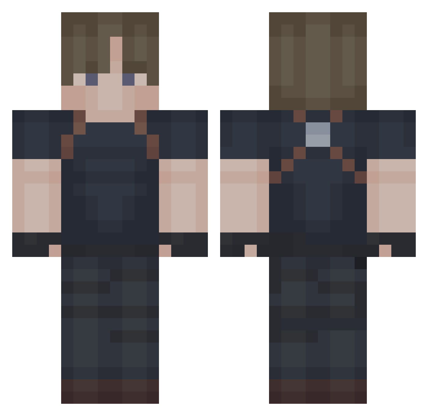 77kk Minecraft skin, front and back view
