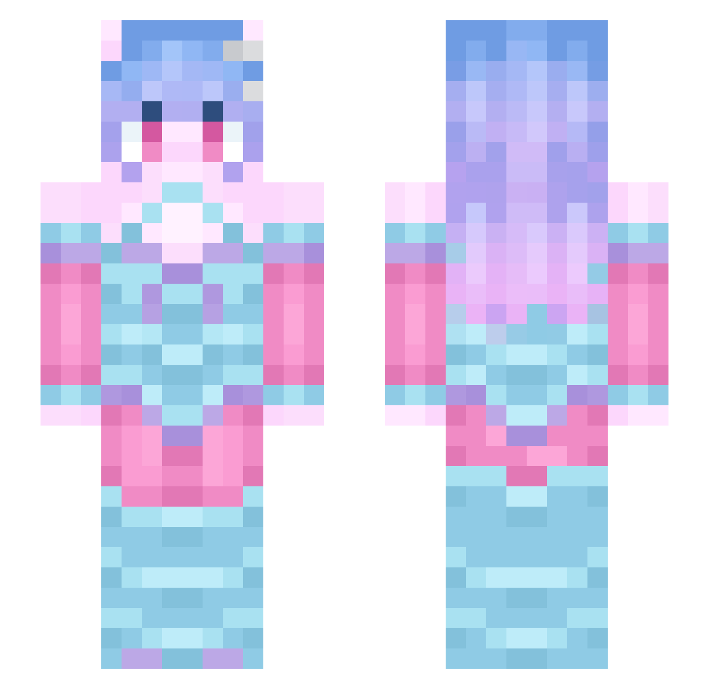 LuxannaUryuu Minecraft skin, front and back view
