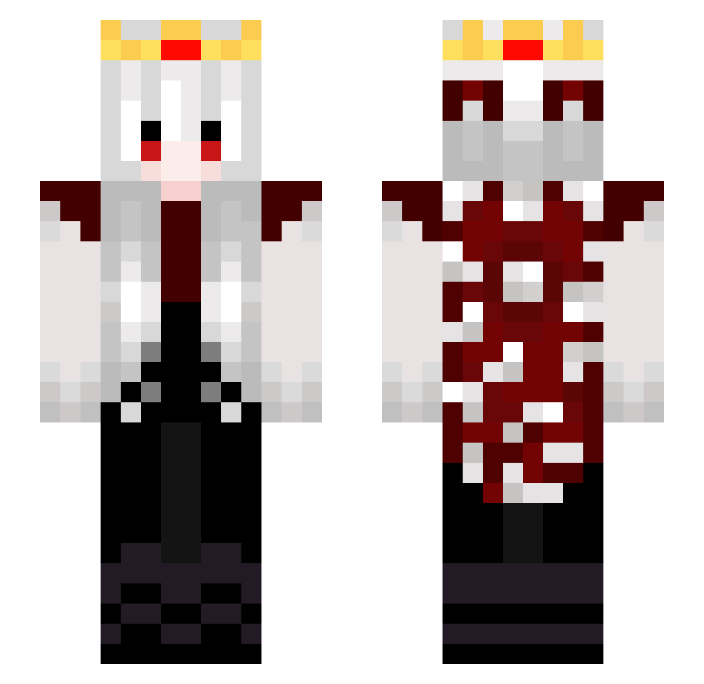Caiketh Minecraft skin, front and back view