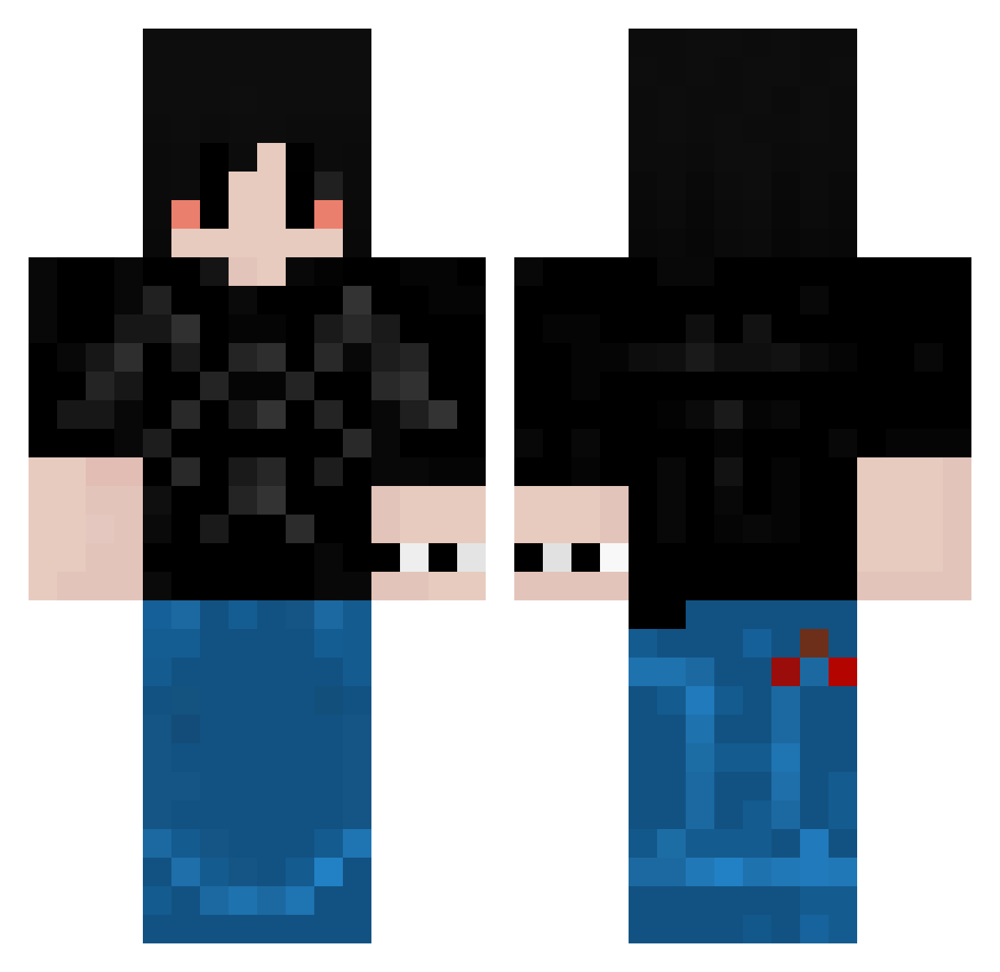 PeelingFl3sh Minecraft skin, front and back view