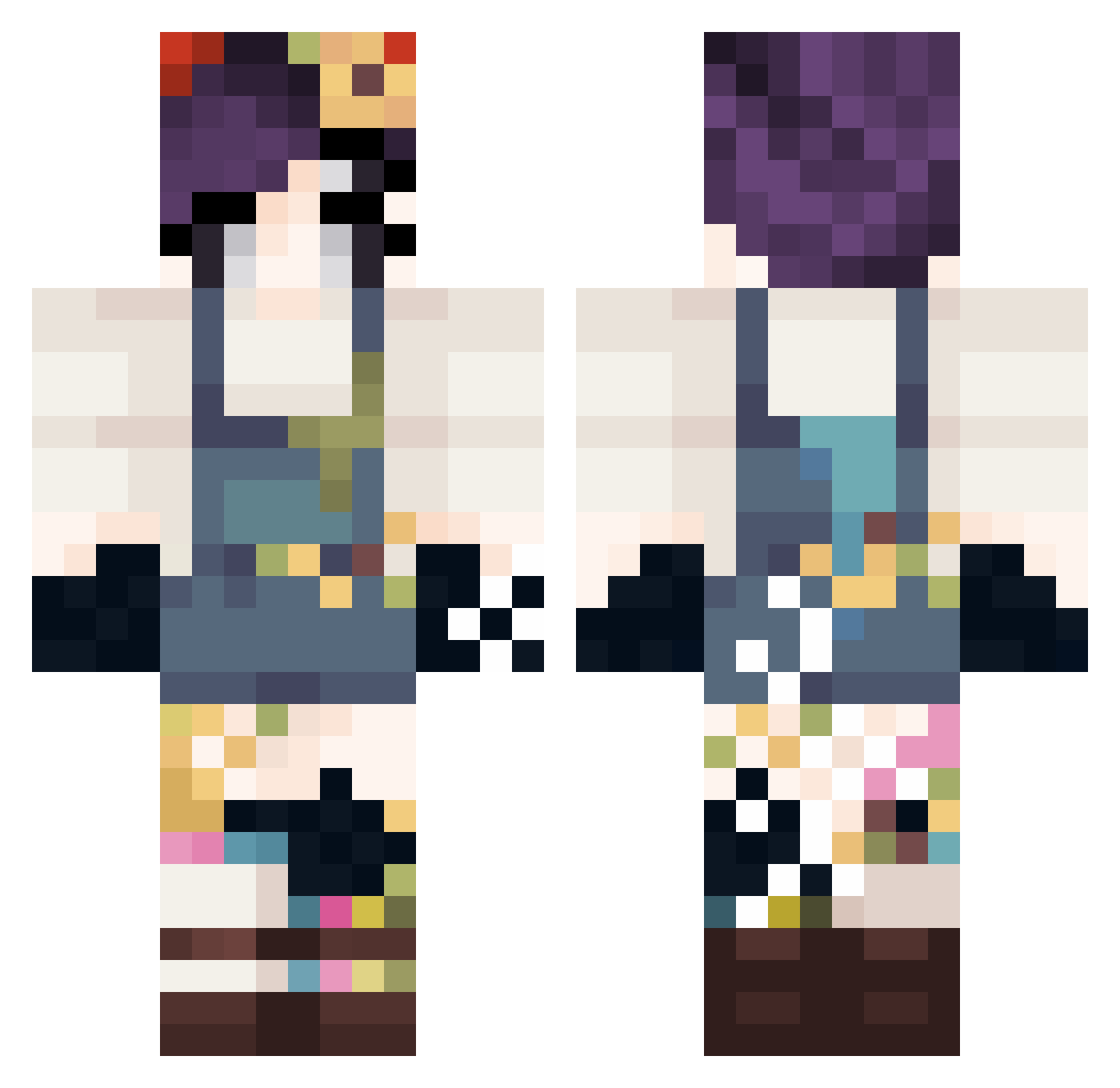 Tobi_Beans Minecraft skin, front and back view