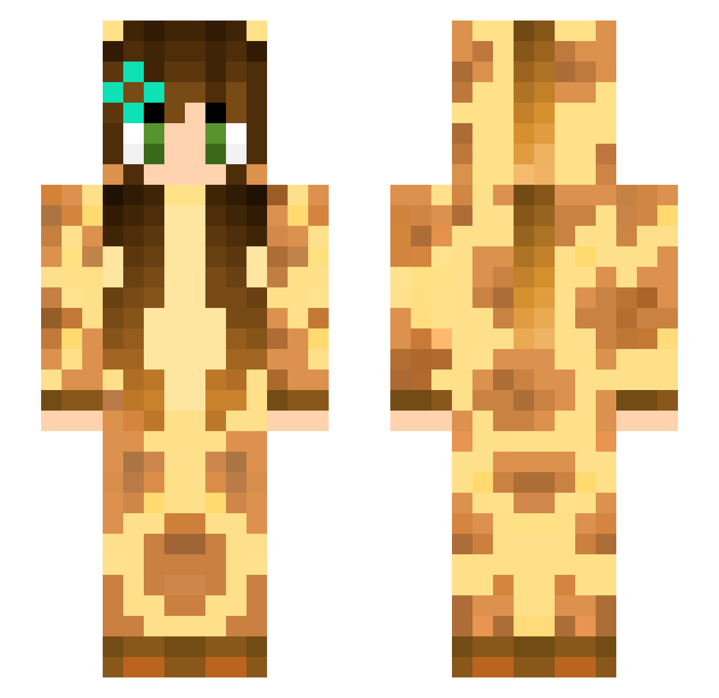JaNori Minecraft skin, front and back view