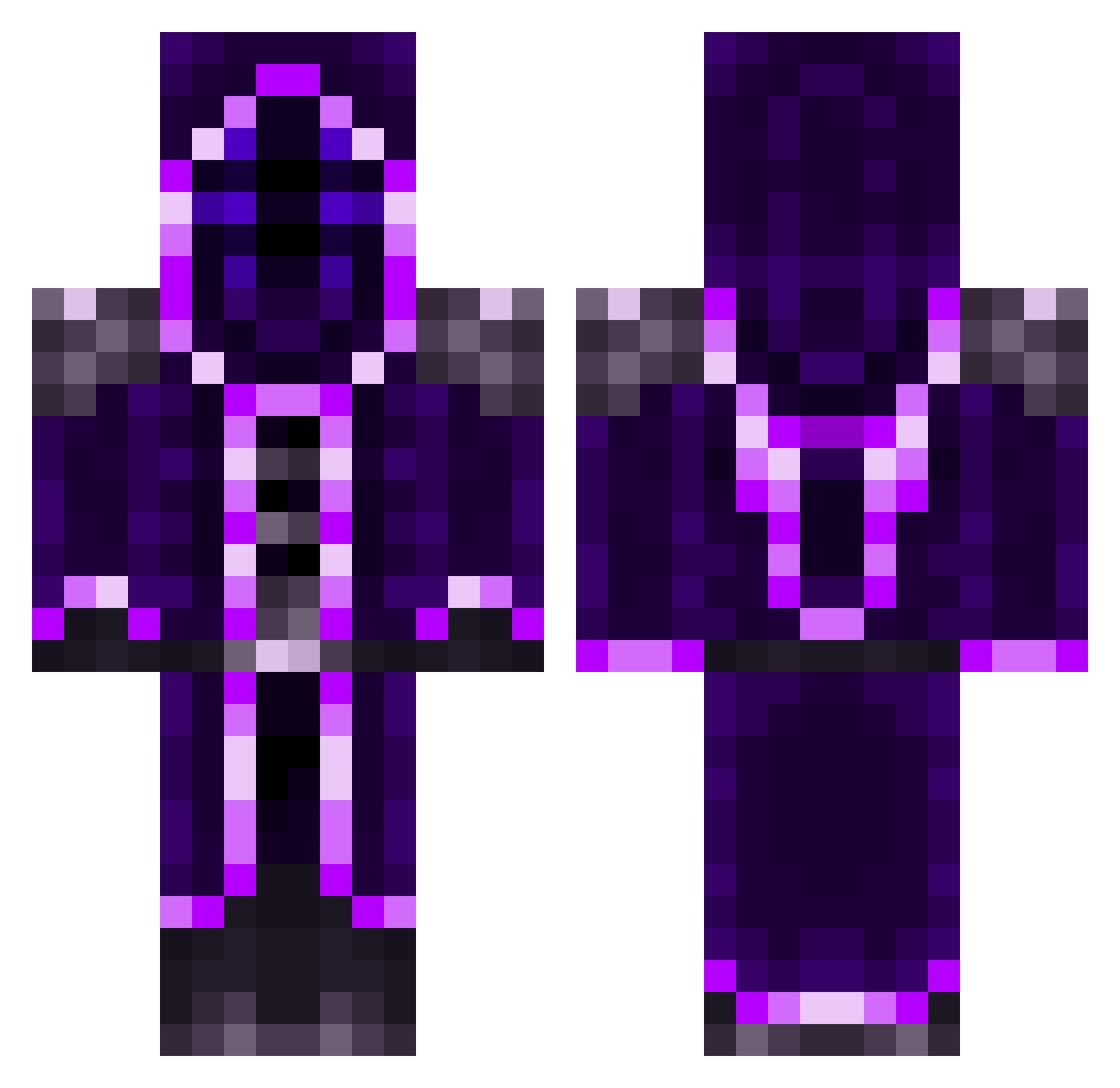 CatDes Minecraft skin, front and back view