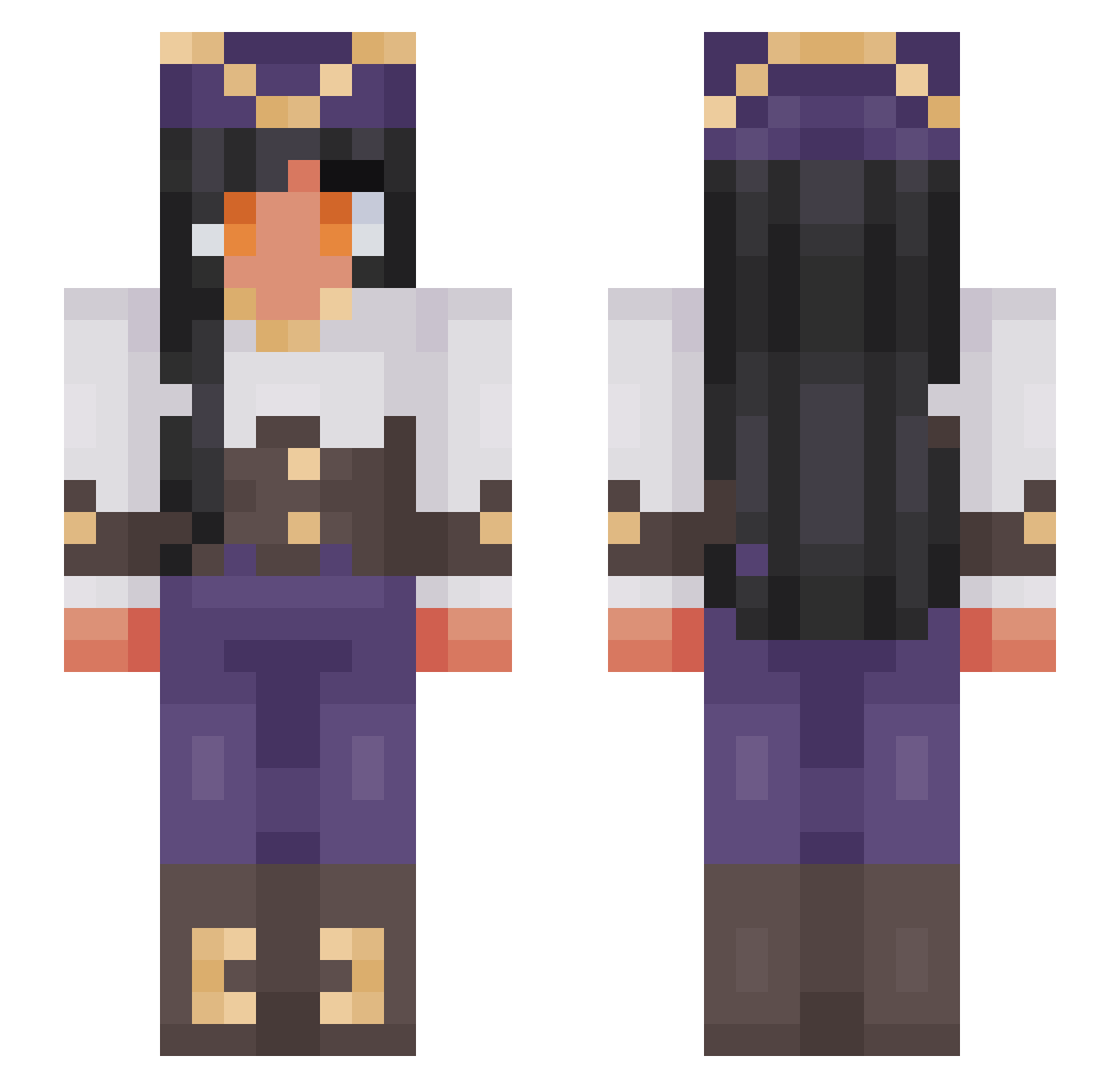 ttiaago Minecraft skin, front and back view