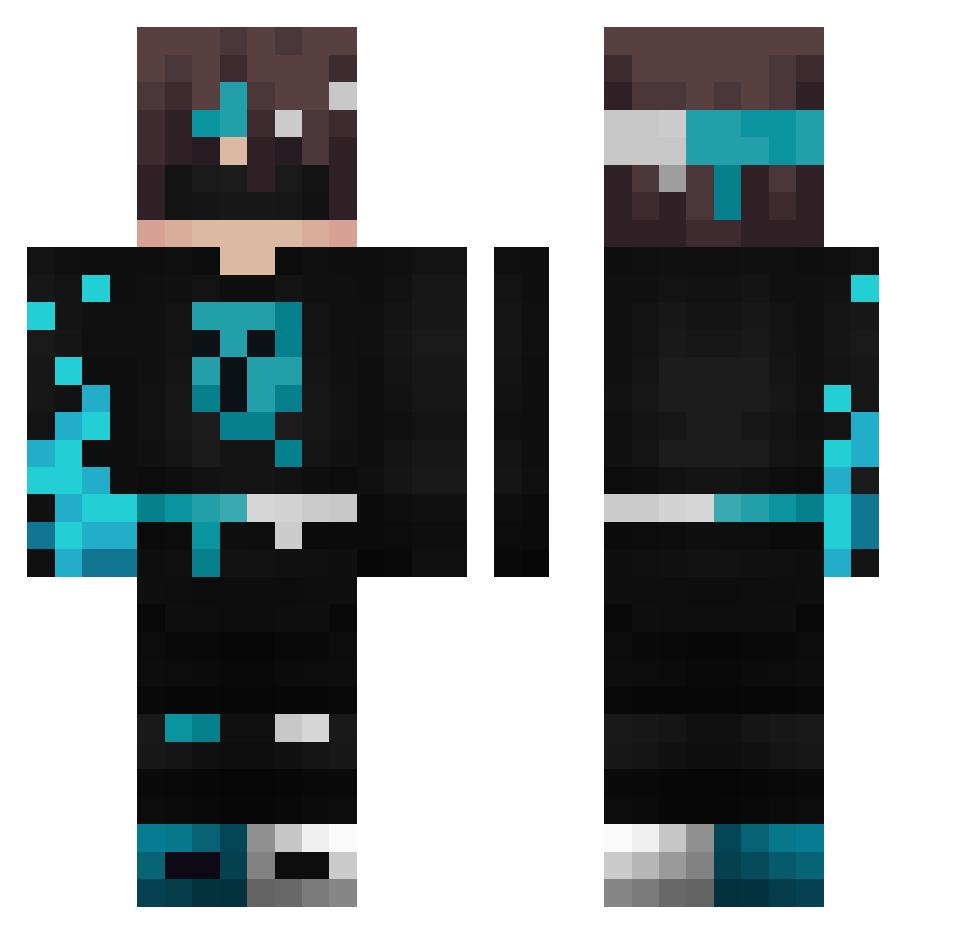 Bluediagram Minecraft skin, front and back view