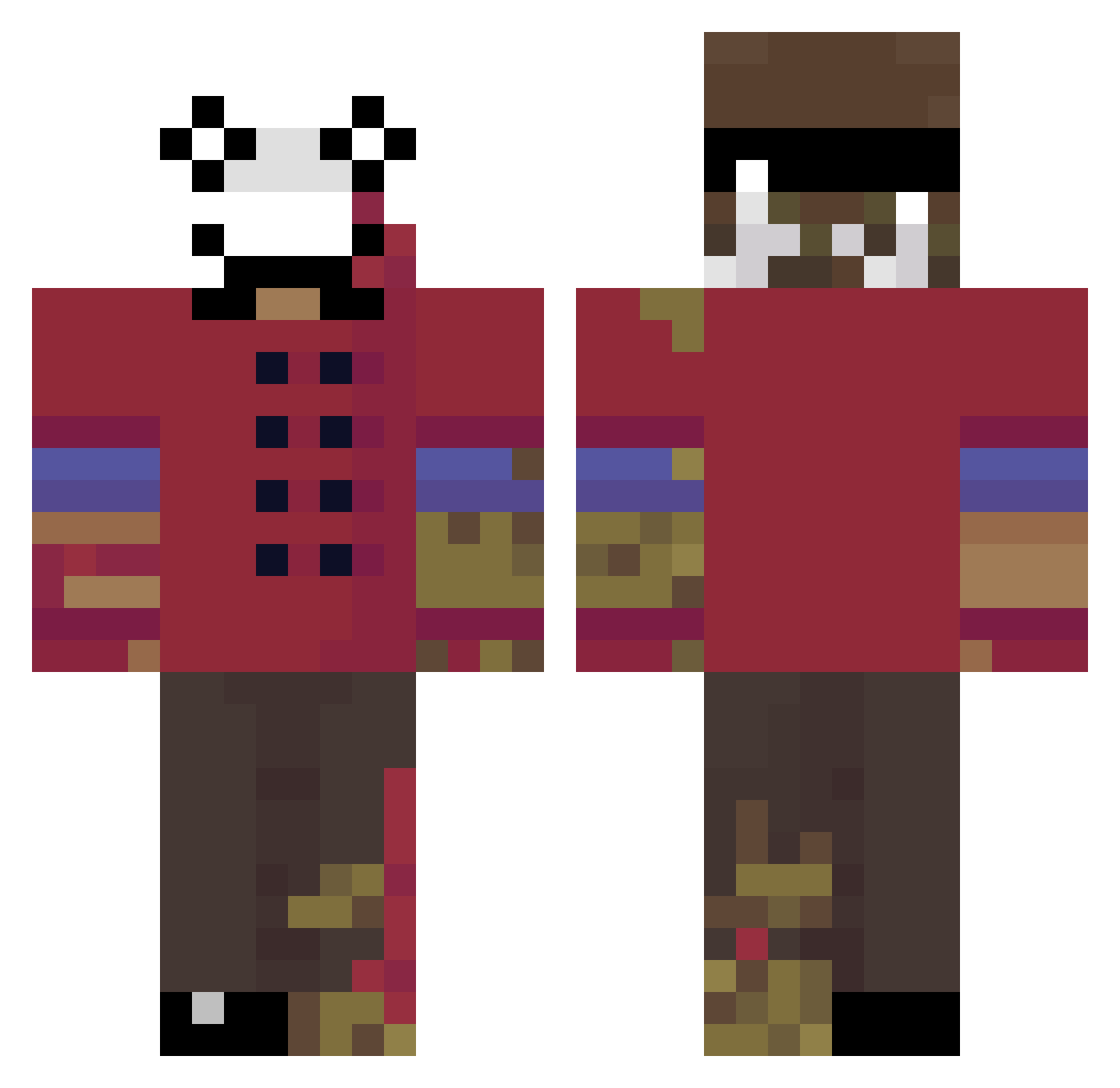 ItsmeThym Minecraft skin, front and back view