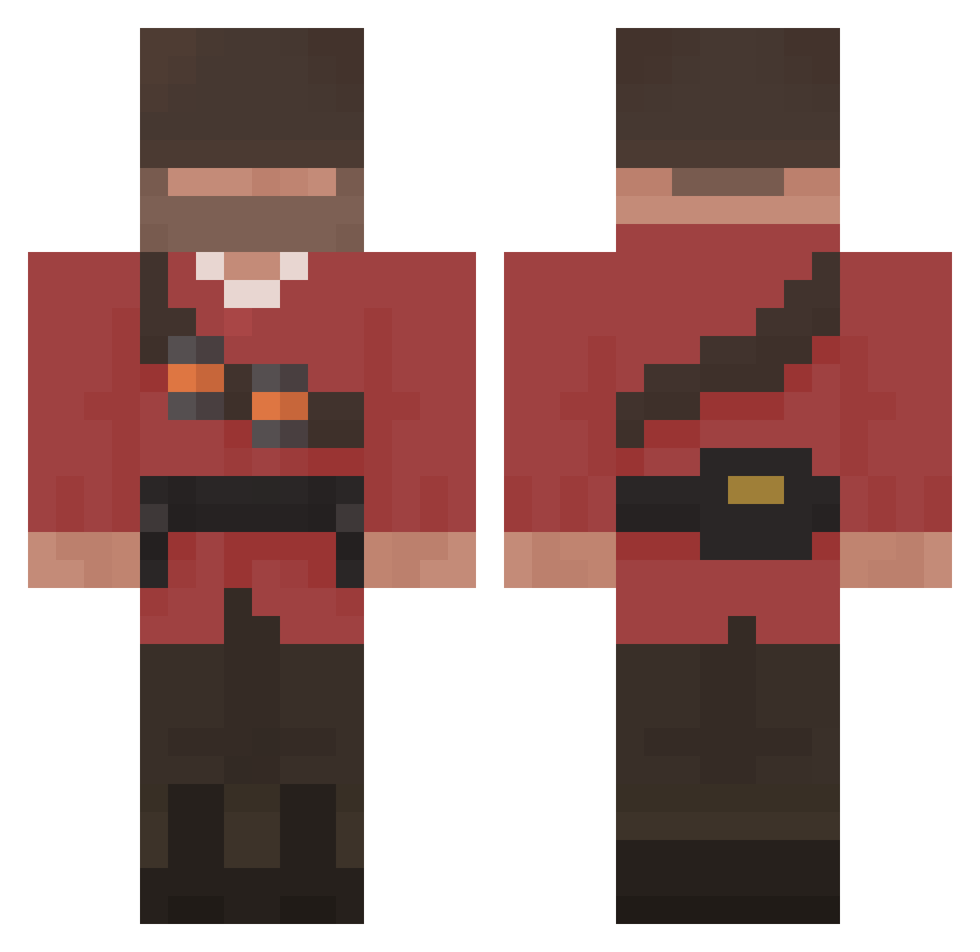 DrVodkaa Minecraft skin, front and back view