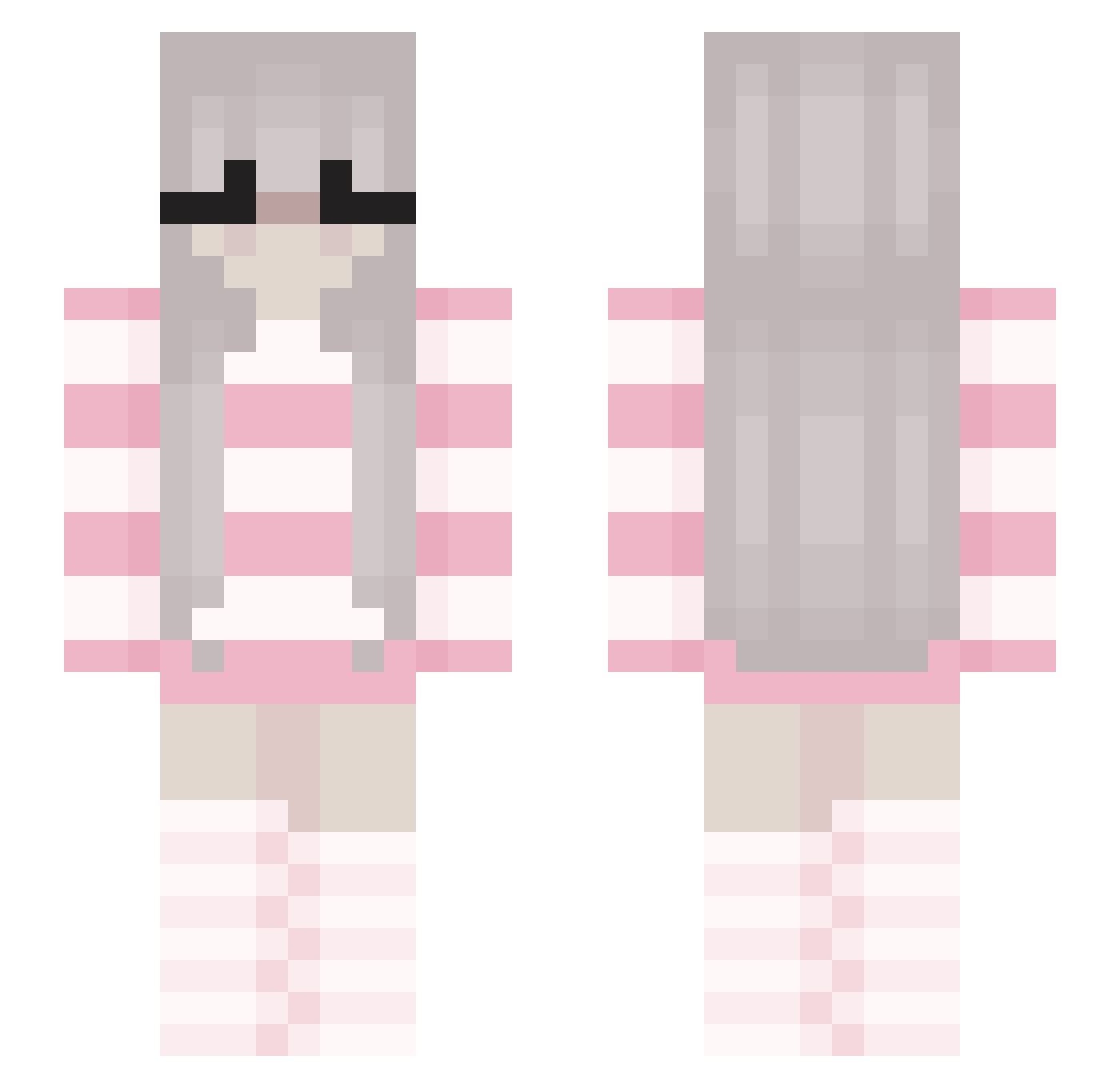 Player472 Minecraft skin, front and back view