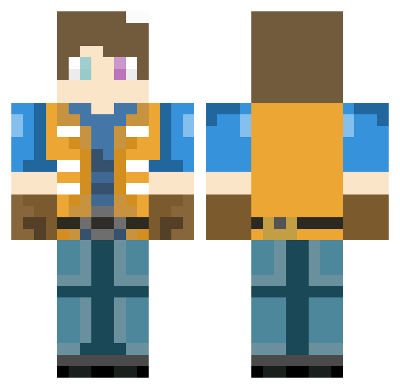 Aren01 Minecraft skin, front and back view