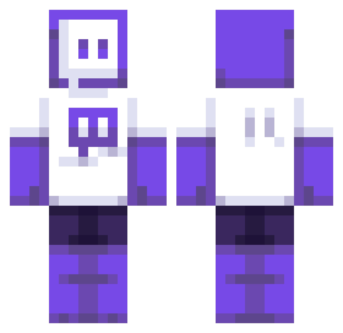 AnimeIsPog Minecraft skin, front and back view