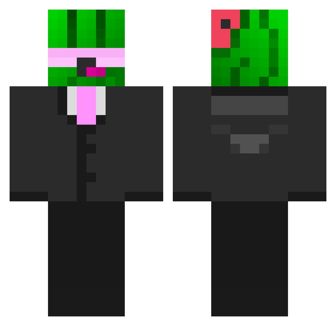 xVegemite Minecraft skin, front and back view