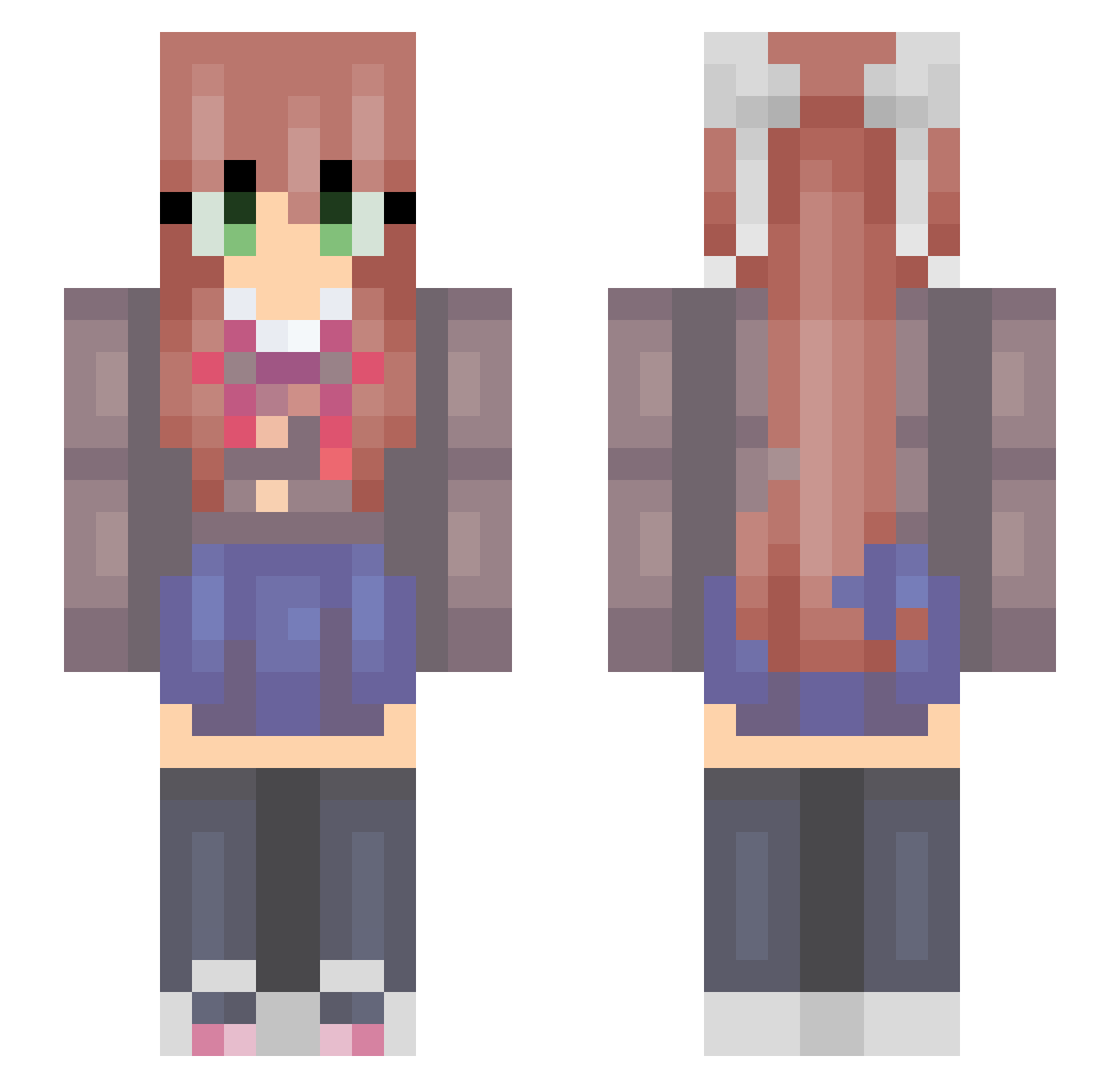 sonderpack Minecraft skin, front and back view