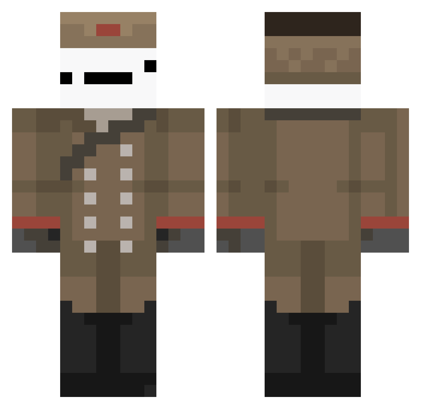 danmerc Minecraft skin, front and back view