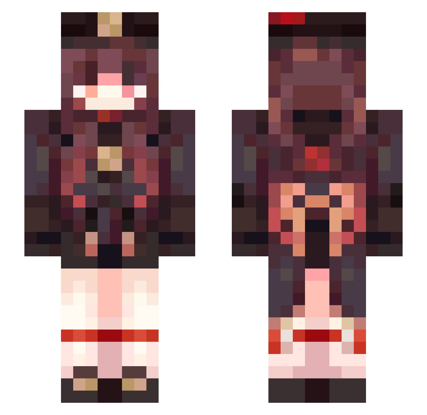 xyuuzz Minecraft skin, front and back view