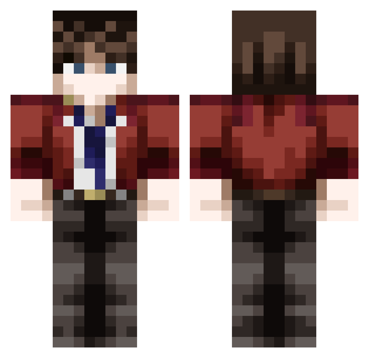 Rimzen Minecraft skin, front and back view